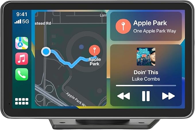 2025 Enhanced Carplay Screen for Car - 7" HD Portable Carplay & Android Auto with Bluetooth, HD Back