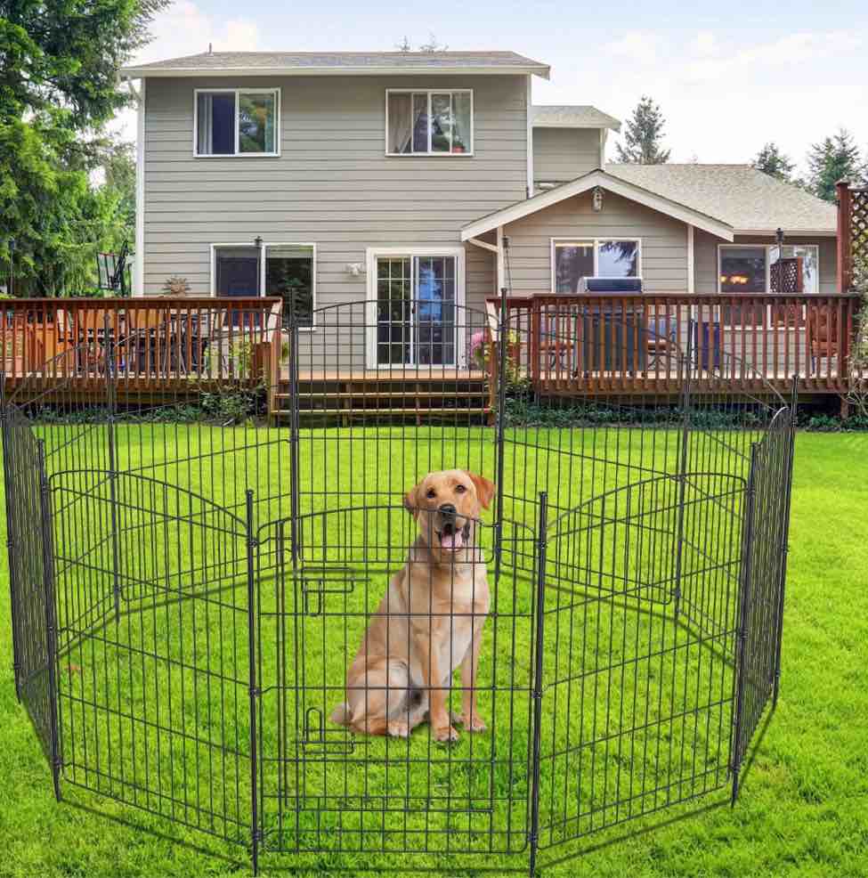 Anyask 10 Panels Decorative Metal Outdoor Garden Fence with Dig for Yard Lawn Patio Borders, 30"(H) X 24"(L)