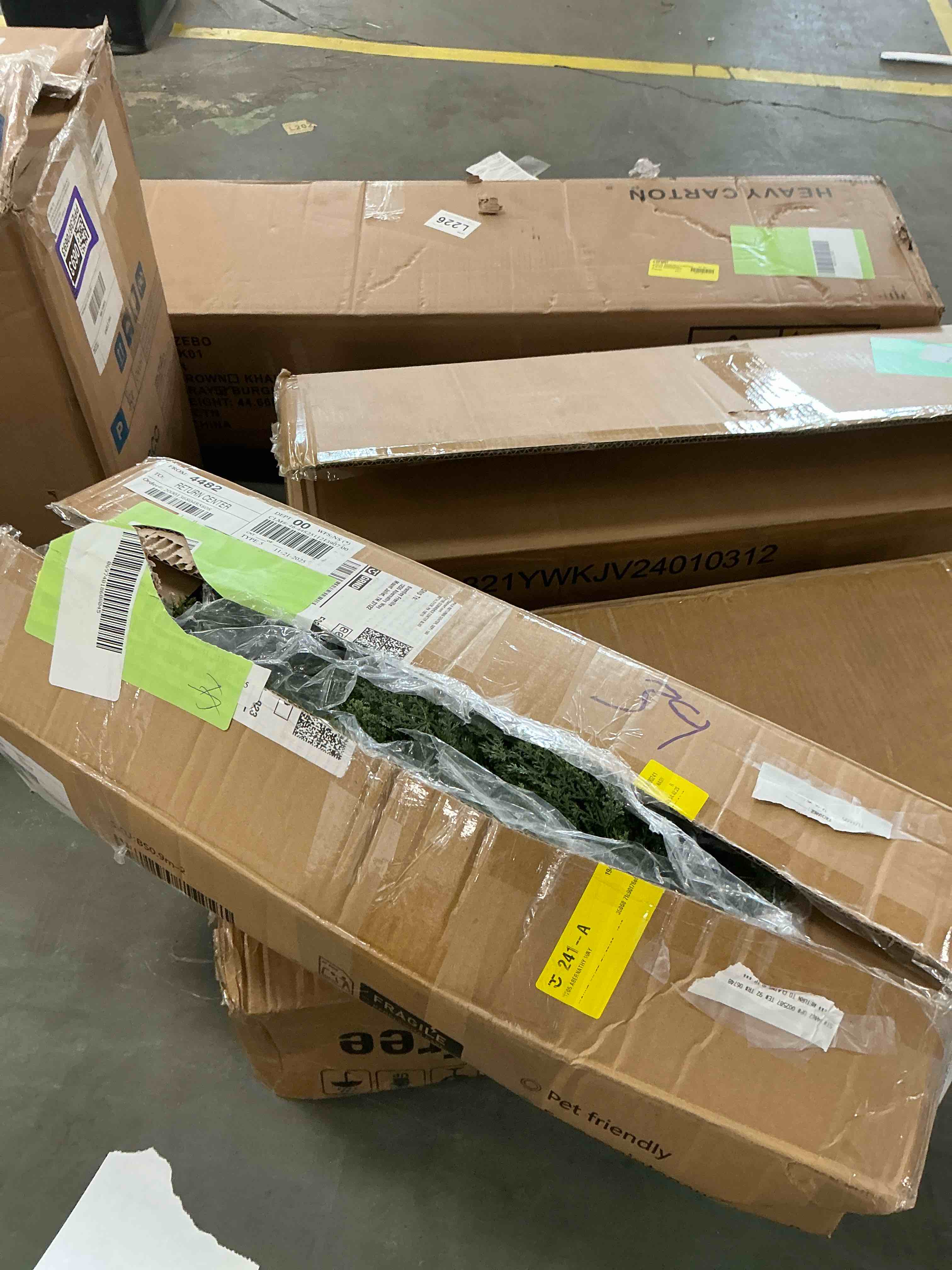 Condition photo showing Good Condition for Artificial Cedar Tree 2 Pack 3 ft Outdoor Artificial Topiary Cedar Plants Fake Tree UV Rated Potted Plants for Porch Decor Faux Pine Tree for Perfect Housewarming Gift