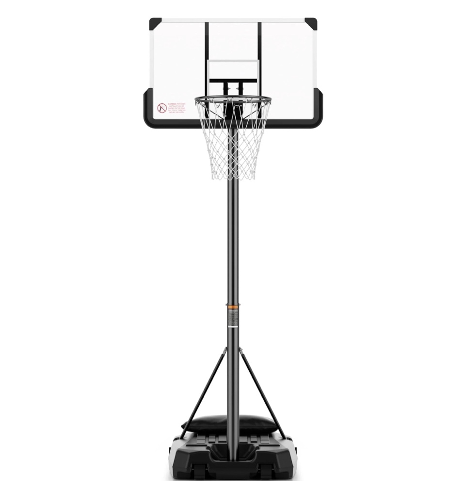 MaxKare 44In Basketball Hoop 7.5 ft to 10 ft Height Upgrade Large Base Portable Basketball Goal System with Quick Adjustment for Full Range of Players Indoor Outdoor Use