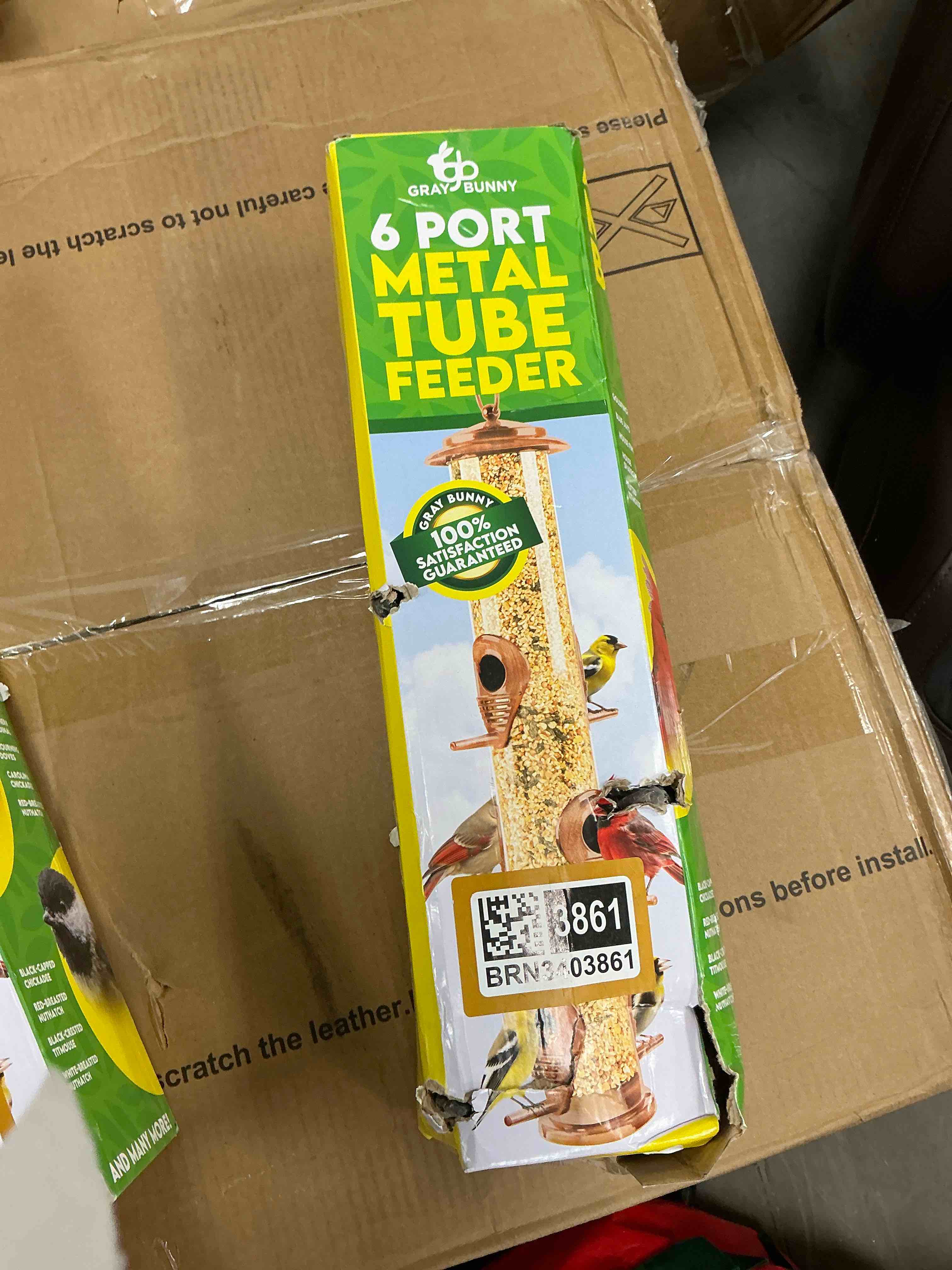 Condition photo showing Good Condition for Bird Feeders for Outdoors (Green) Squirrel Proof Hanging Bird Feeder with Locking Lid & Adjustable Hanger, Chew-Proof, Weather Resistant 15 Inches 6 Port 6 Ports Green