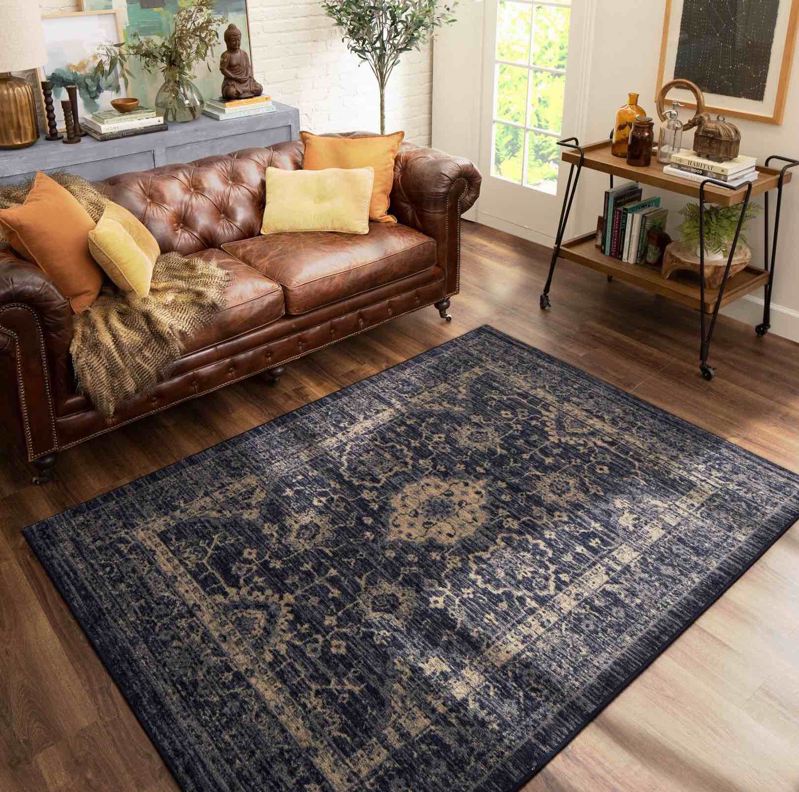 7'x10' Vintage Tufted Distressed Area Rug Indigo - Threshold™