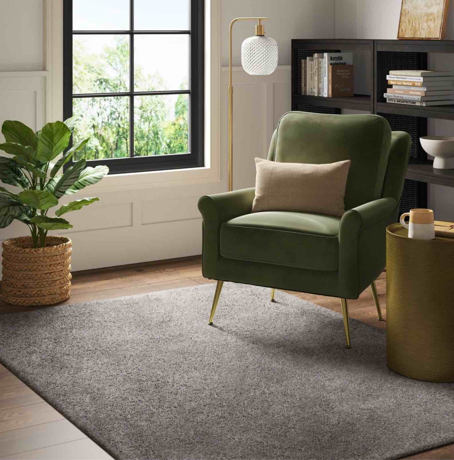 5'1"x6'9" Solid Eyelash Woven Shag Rug Gray - Project 62™