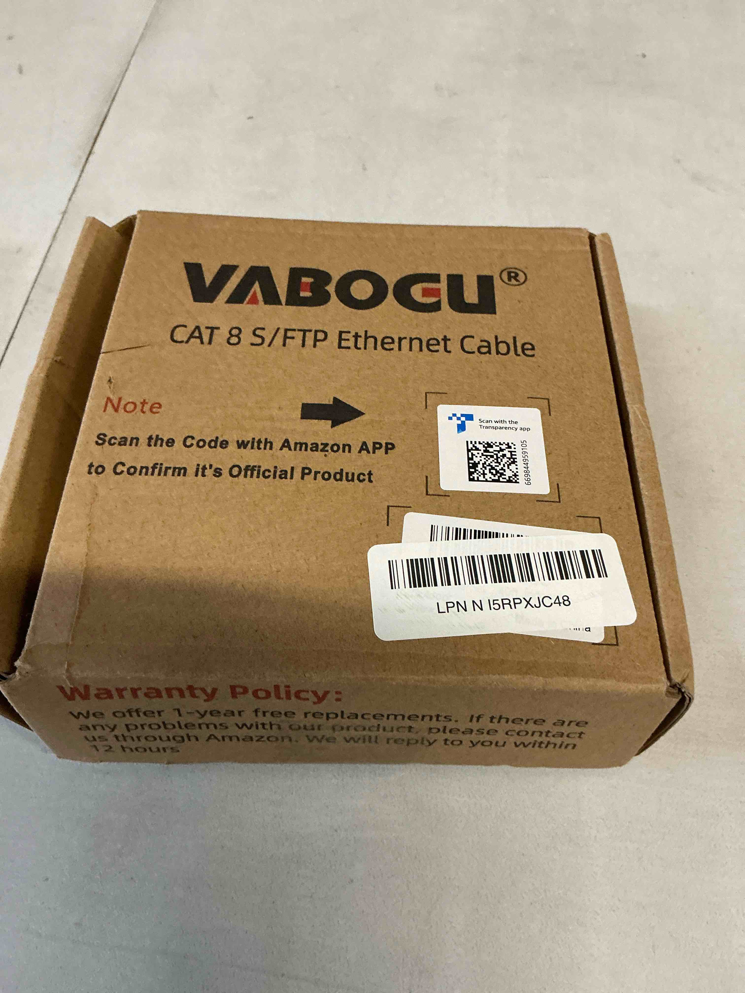 Condition photo showing Good Condition for Vabogu Cat 8 Ethernet Cable, 40ft Heavy Duty High Speed Internet Network Cable, 26AWG, Multiple Size Options, 2000MHz 40Gbps with Gold Plated RJ45 Connectors, Shielded for Indoor & Outdoor Use 40FT-CAT8