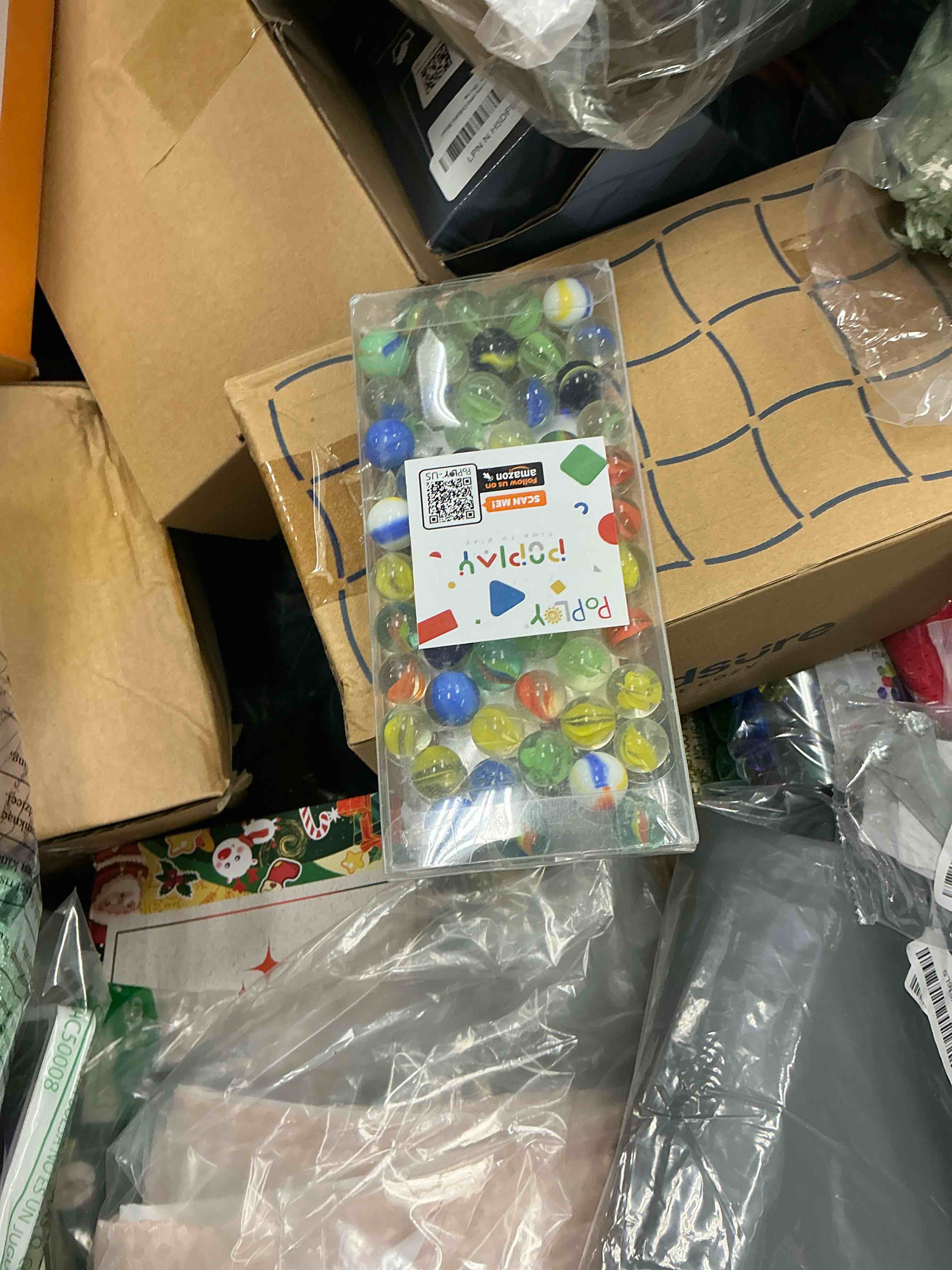 Condition photo showing Good Condition for POPLAY Colorful Glass Marbles, 0.6inch Marbles Bulk for Kids Marble Games,DIY and Home Decoration patterned marbles