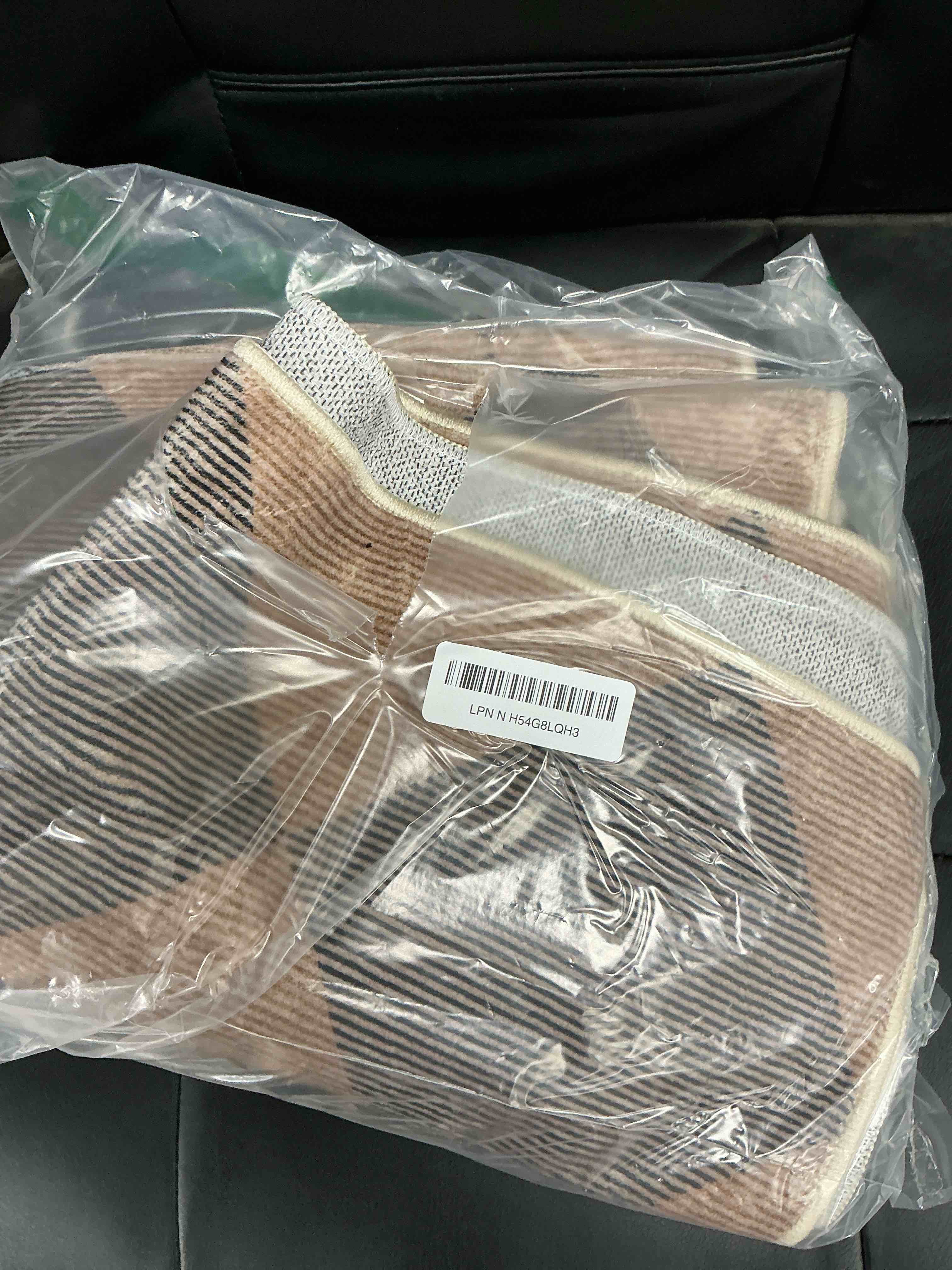 Condition photo showing Good Condition for Beeiva Checkered Print Hallway Runner Rug 2x6, Moroccan Kitchen Runner Rugs Non Skid Washable 6ft Ultra Thin Stain Resistant Entryway Decor, Diamond Gingham Alfombra for Bathroom Laundry (Brown/Black)