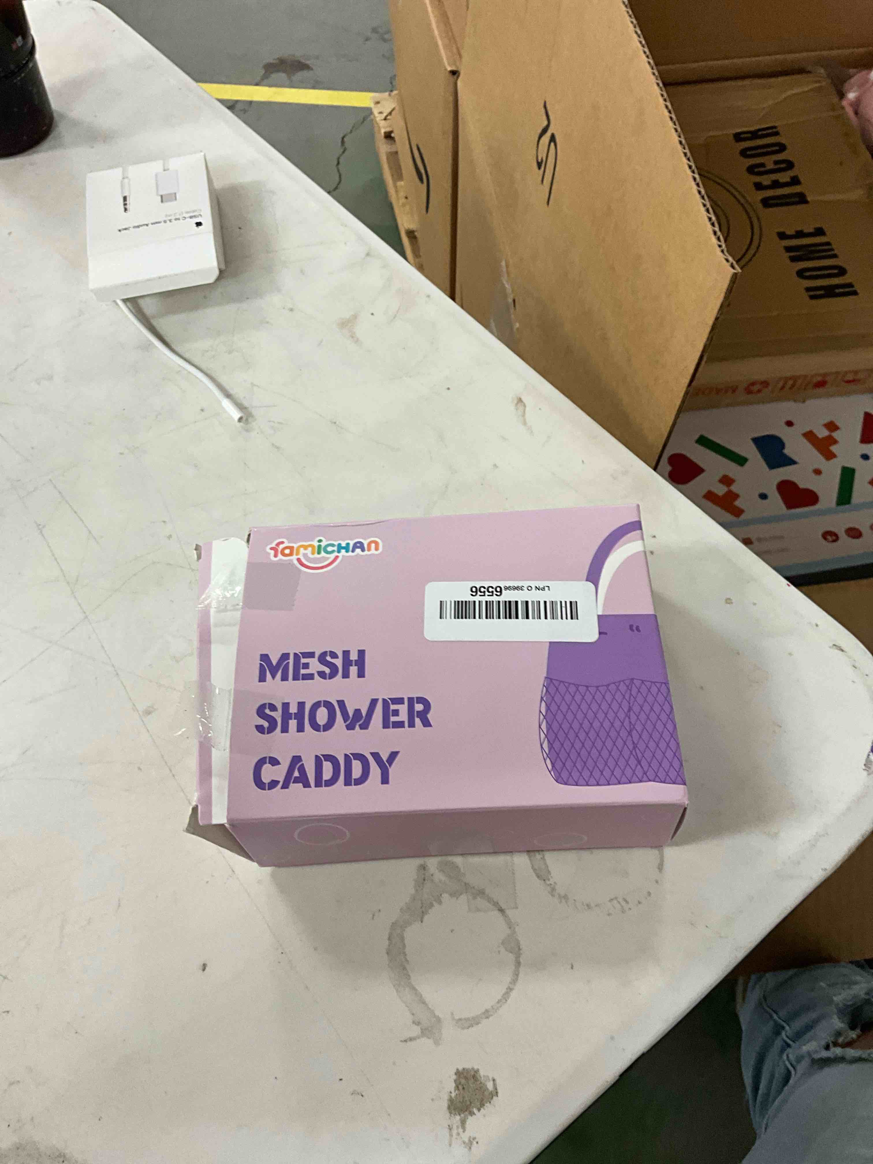 Condition photo showing Good Condition for Mesh Shower Caddy Portable with Drawstring, Dorm Room Essentials for College Students Girl & Boy, Larger Shower Bag for Camping,Swimming,Gym,Travel,Bathroom - Purple