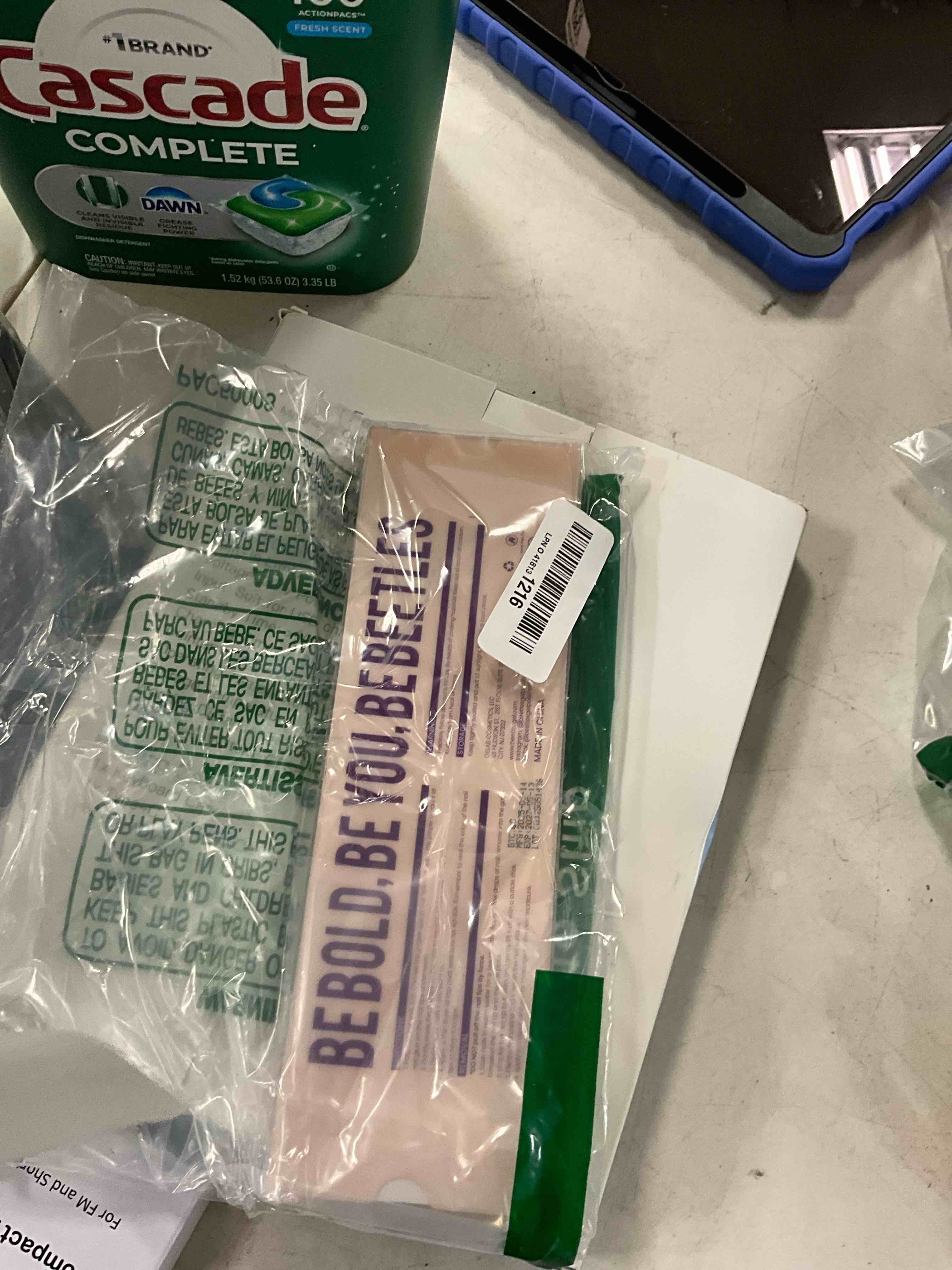 Condition photo showing New/Like New for Beetles French Tip Press On Nails: 150 Pcs Pink Short Square Press On Nails 4 in 1 Nail Tips, Pre-Applied Primer & Base Coat, No File Need DIY Manicure for Fake Nails Extension Gifts for Women A-Short Square