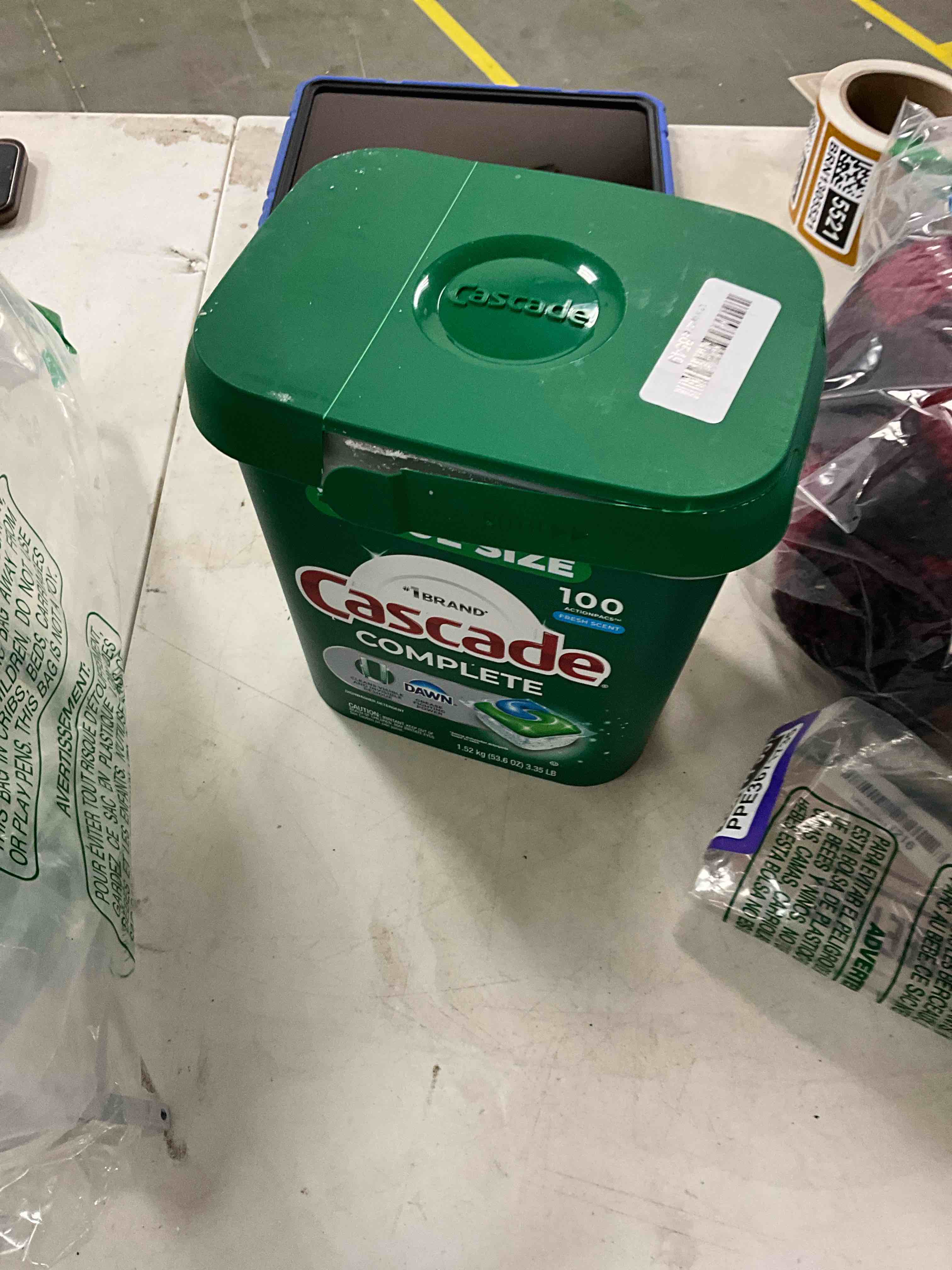 Condition photo showing Good Condition for Cascade Complete Dishwasher Pods, Dishwasher Detergent, Dish Detergent Tab Tablets, Fresh, 100 Count 100 Count (Pack of 1)