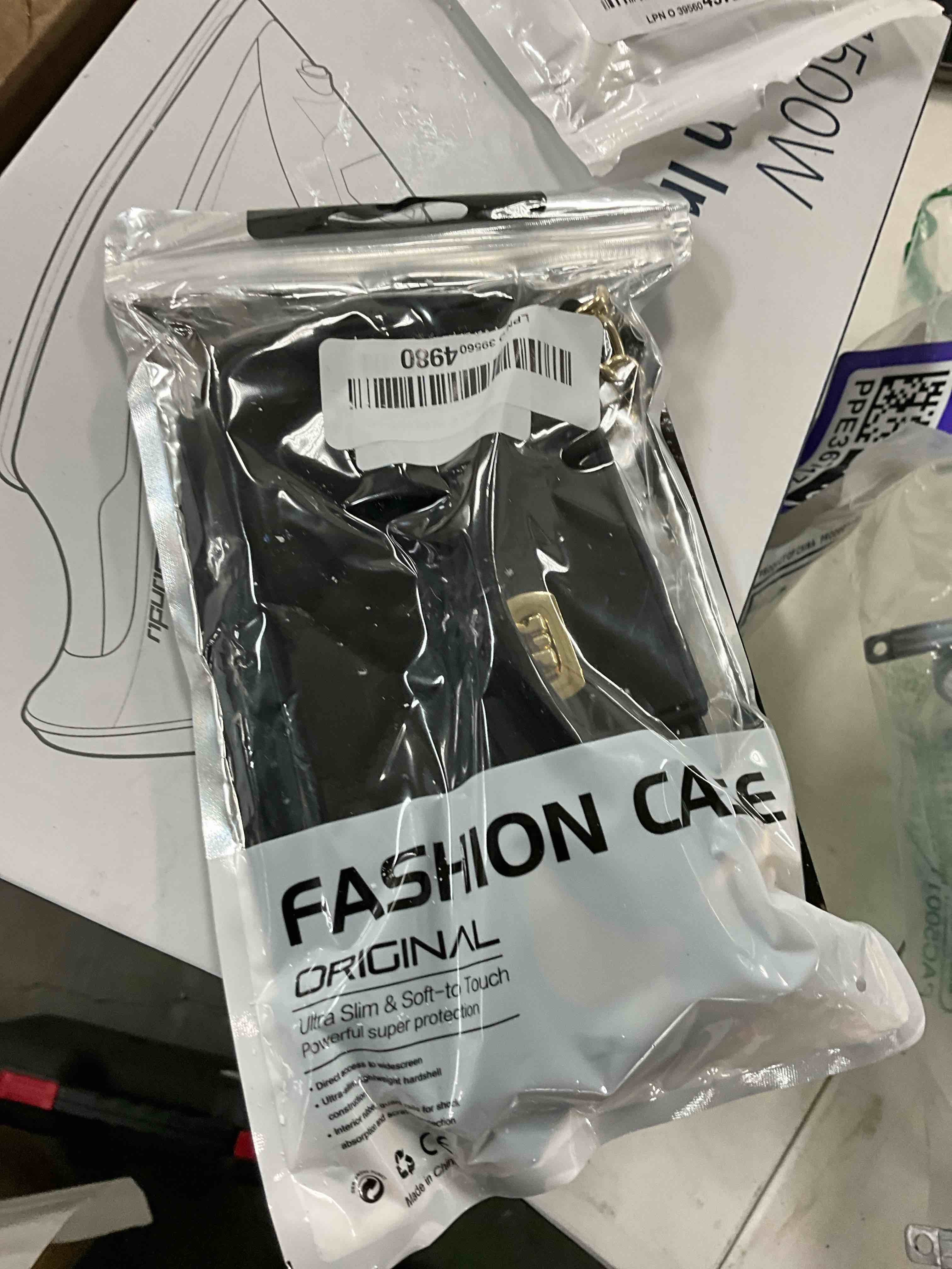 Condition photo showing Good Condition for UnnFiko Wallet Phone Case Compatible with iPhone 16 Pro, Cute Light Luxury Bag Design, Purse Flip Card Pouch Cover Soft Silicone Case with Handstrap Long Shoulder Strap (Black, iPhone 16 Pro) iPhone 16 Pro Black