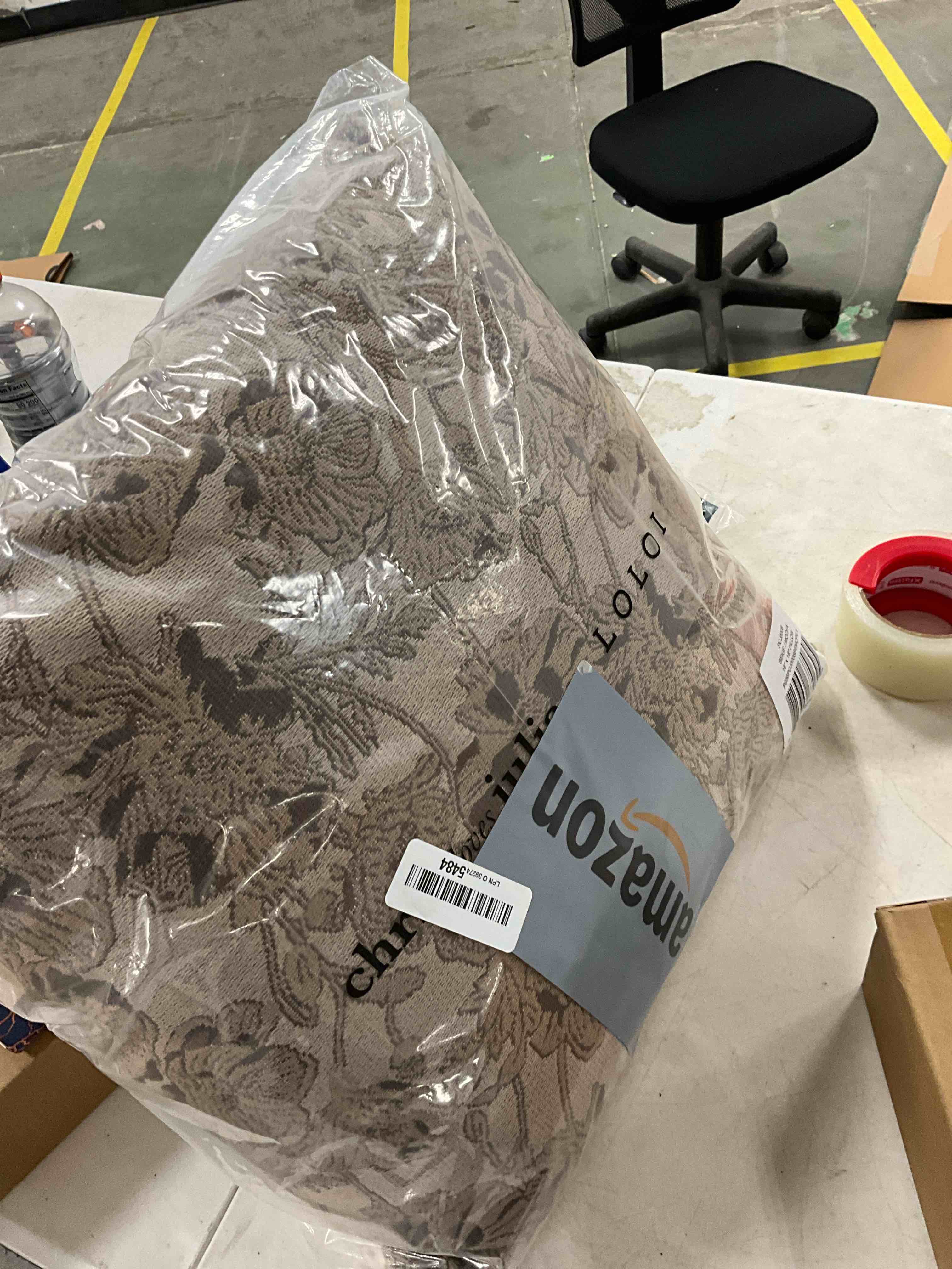 Condition photo showing Good Condition for Loloi Chris Loves Julia Matilda Collection PCJ0008 Beige/Mocha 18'' x 18'' Cover Only Cover Pillow Cover Only Beige / Mocha