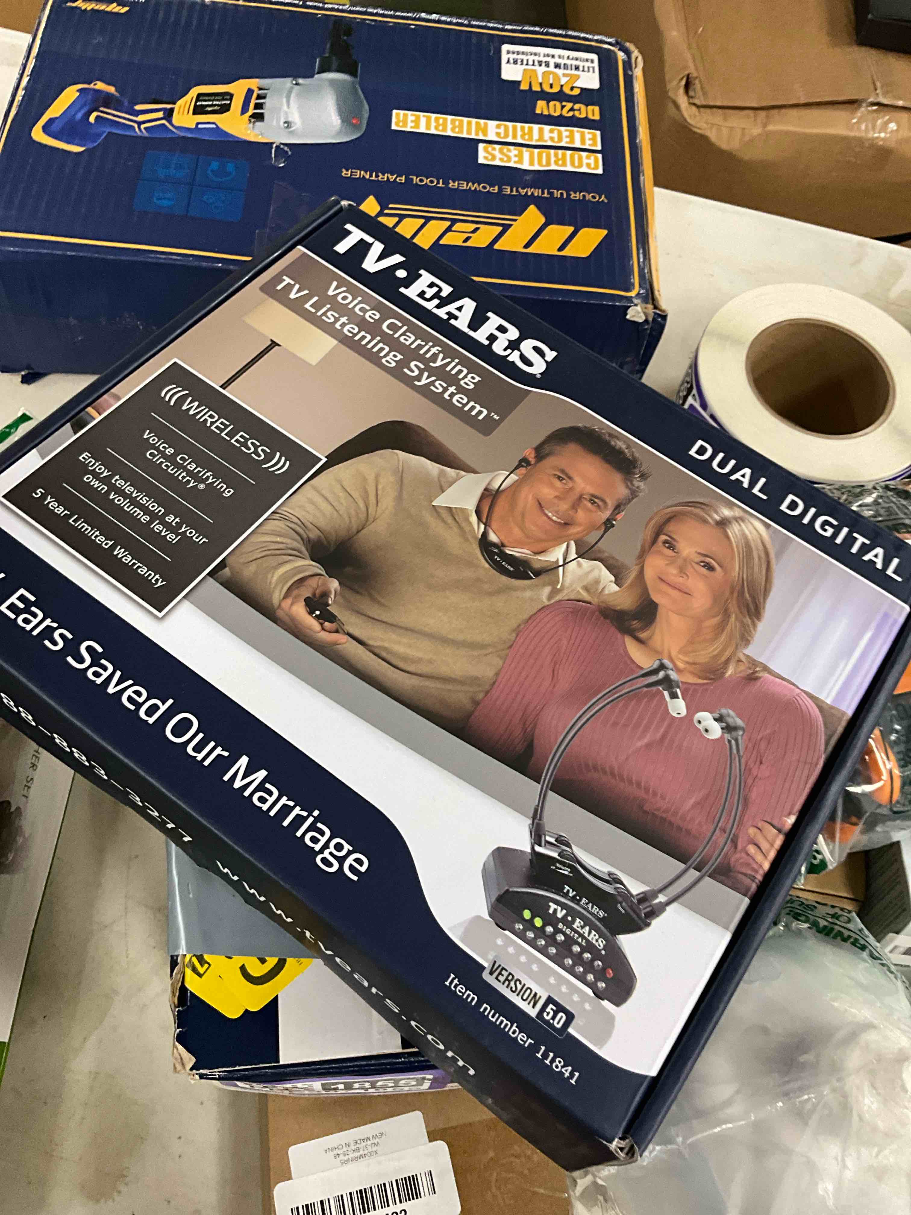 Condition photo showing Good Condition for TV · EARS 5.0 Dual Digital Wireless Headset System for Watching, Includes 2 Headsets & RF Transmitter Compatible with Most TV Brands, Ideal for Seniors & with Hearing Difficulties