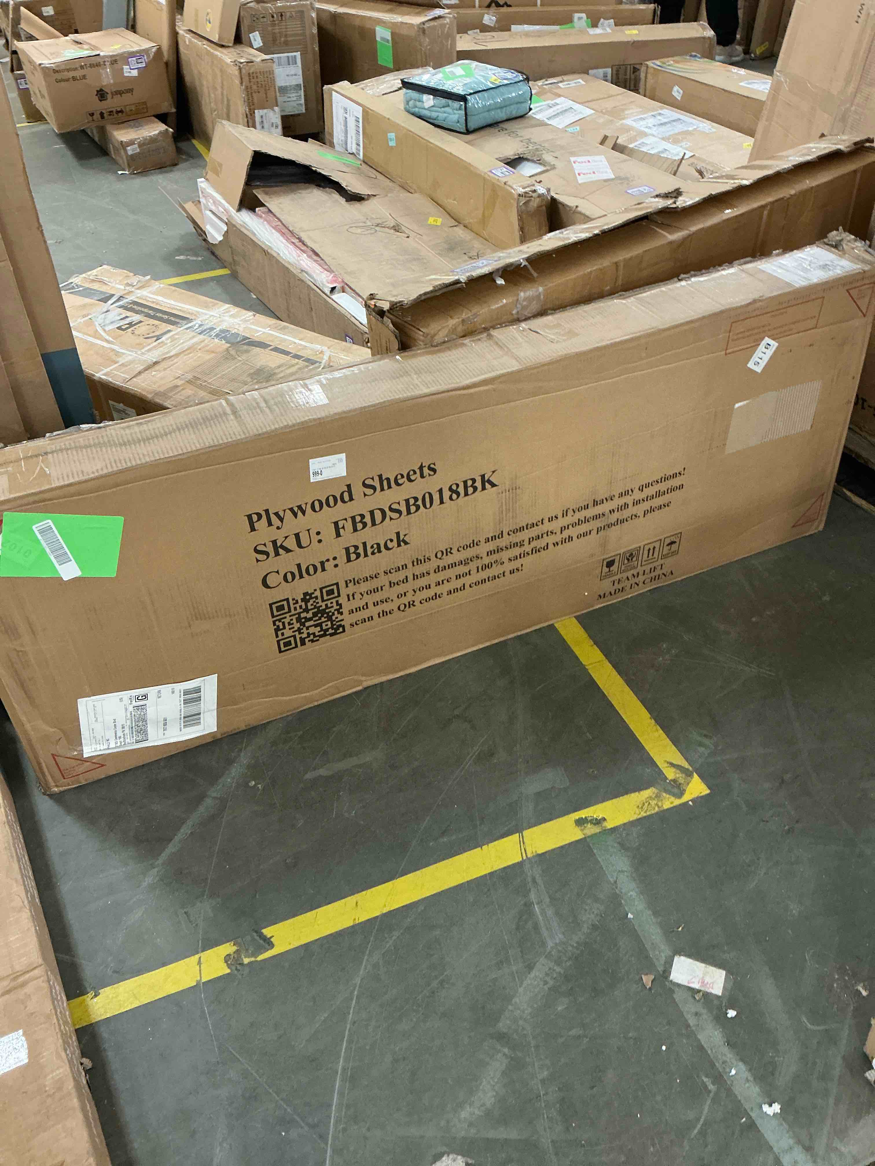 Condition photo showing New/Like New for Velvet Upholstered Platform Queen Bed Frame, Heavy Duty Modern Queen Bed Frame with Headboard, Queen Size Bed Frame with Wood Slat Support, Mattress Foundation for Adults, Box Spring Needed, Black 