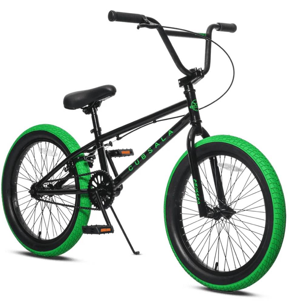 cubsala 20 in Freestyle BMX Kids Bike for Age 6-14 Years Old Boys Girls , Black & Green