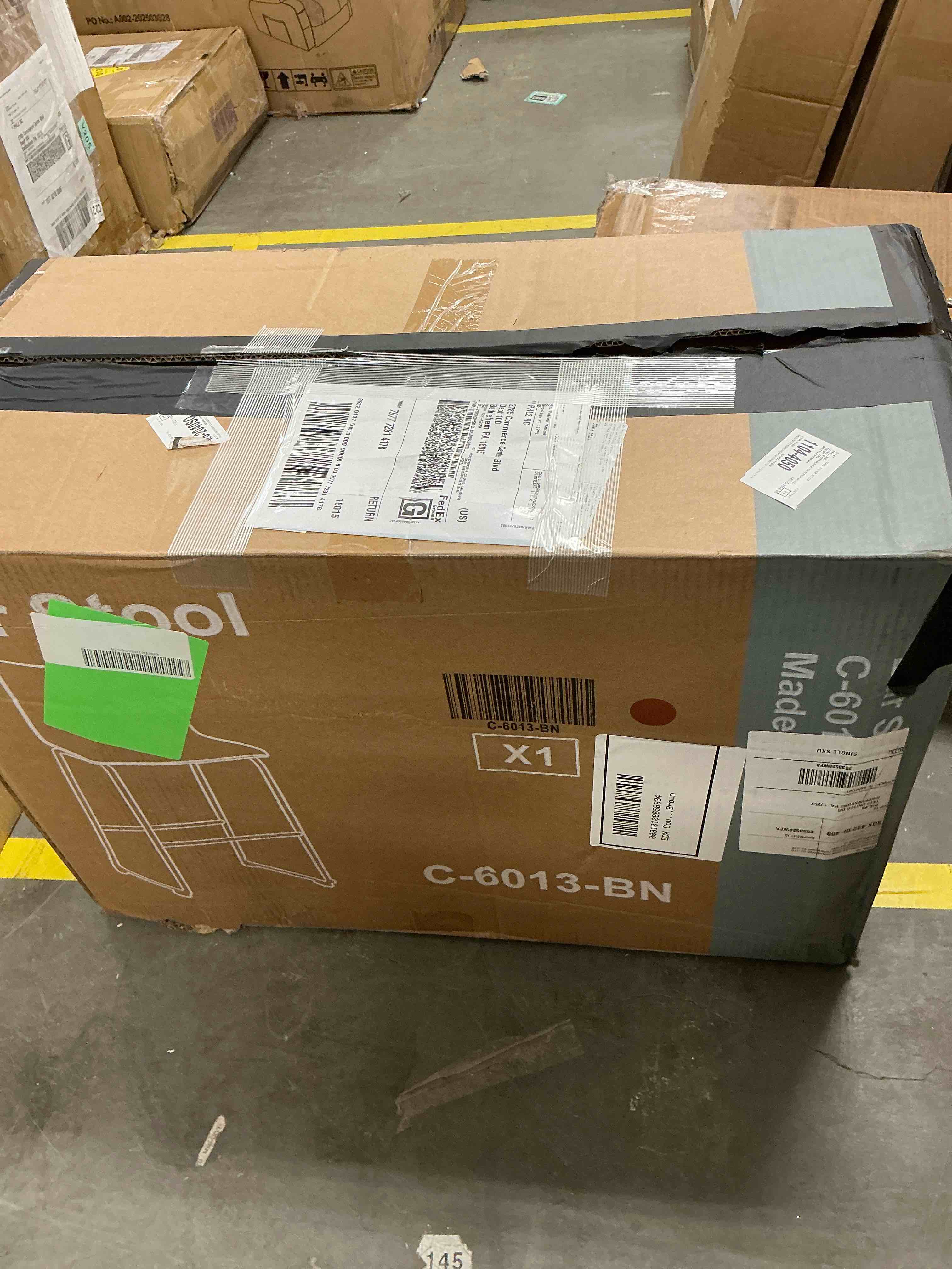 Condition photo showing Good Condition for EDX Counter Height Bar Stools Set of 2 With Back and Footrest, Metal Frame, 26 inch, Brown