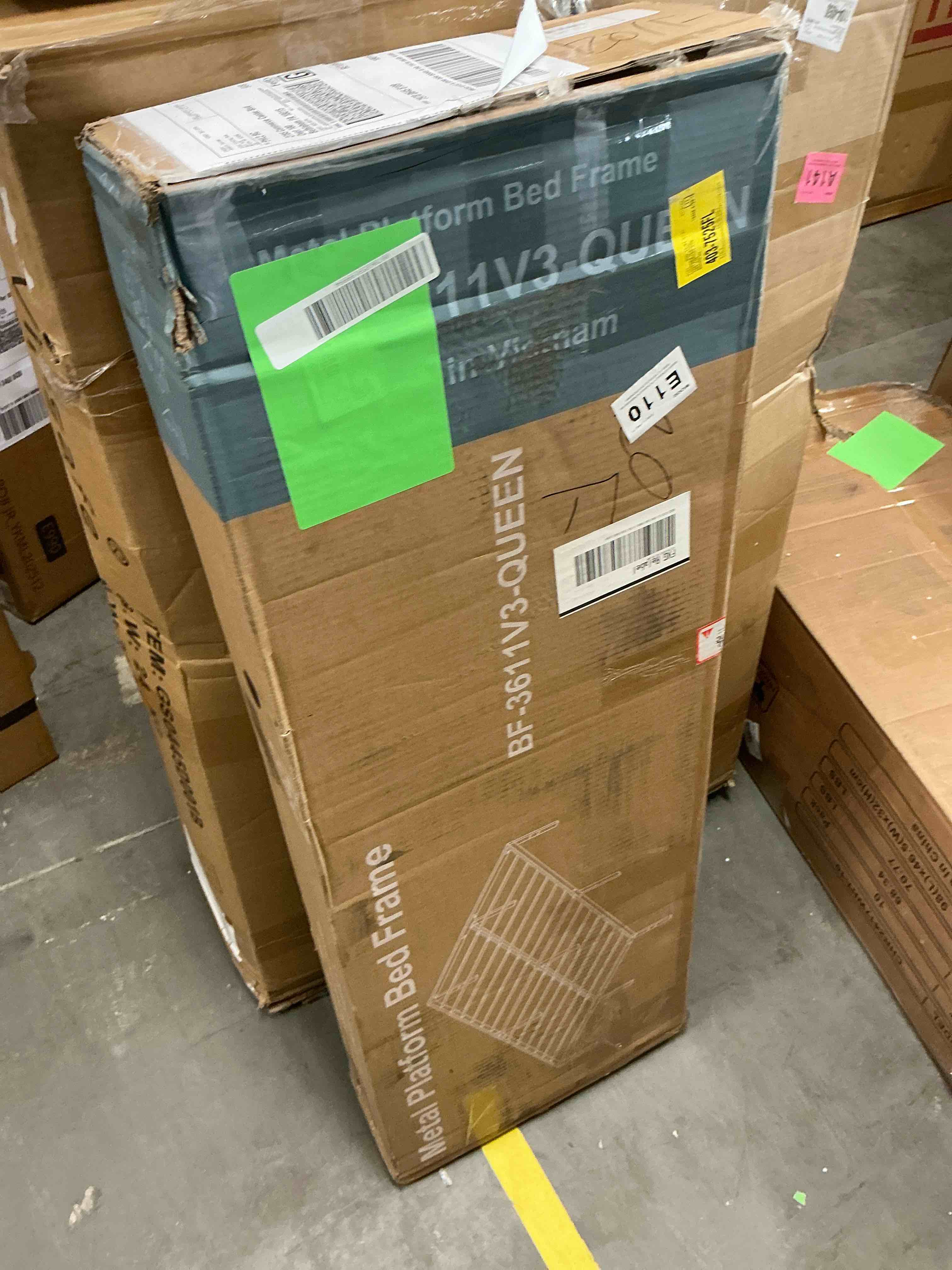 Condition photo showing Good Condition for ZUNMOS 14 Inches Queen Bed Frame, Heavy Duty Metal Platform with Storage Space Under Frame, No Box Spring Needed Queen Size Bed Frame, Black