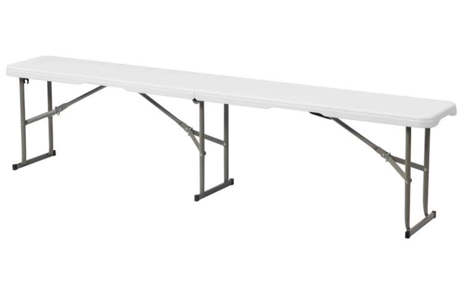 Ktaxon 6' Portable Folding Bench, Perfect for Outdoor Party, Picnic, Camping, Wedding etc., Plastic Folding Bench for Outdoor and Indoor, White