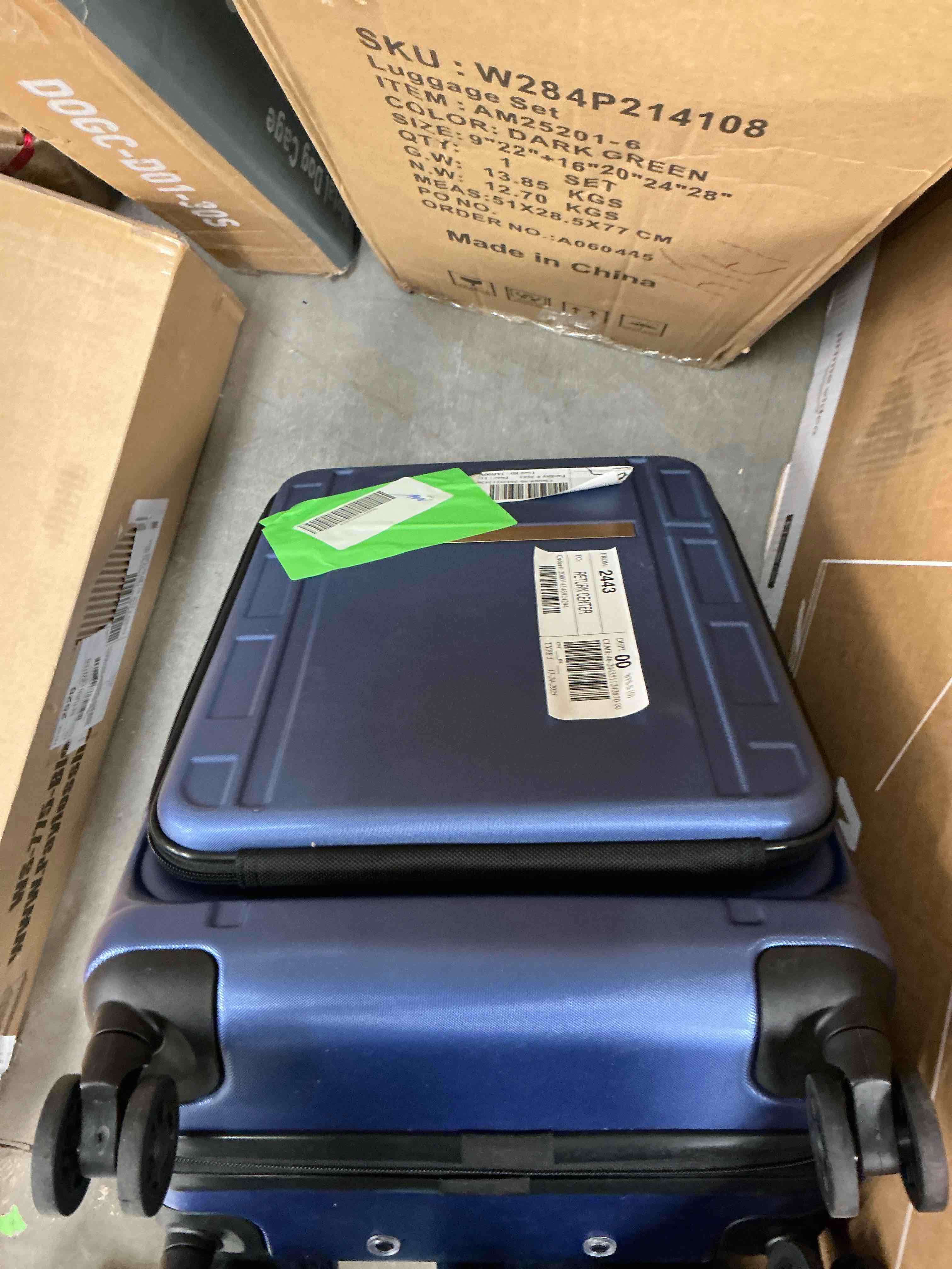 edx Hardside Carry on Luggage with Spinner Wheels, Hard Shell ABS Suitcase, 20-Inch Lightweight Expandable Rolling Luggage, Blue