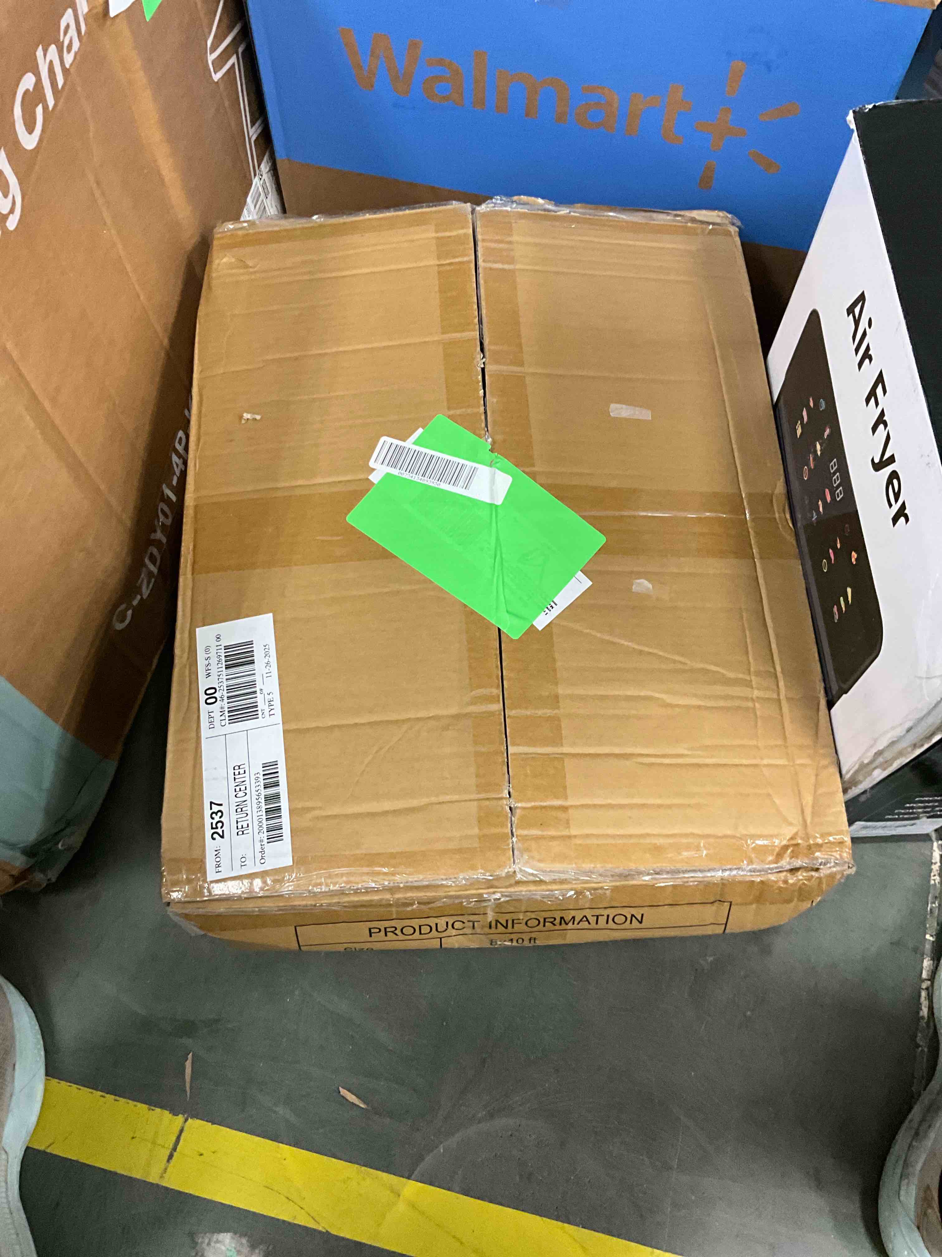 Condition photo showing New/Like New for IOHOUZE Abstract Area Rugs 8x10 Ft Washable Large Rugs for Living Room, Non Slip Dining Room Rug, Printed Faux Wool Rugs for Bedroom, Floor Carpet for Office Nursery Playroom, Beige Brown