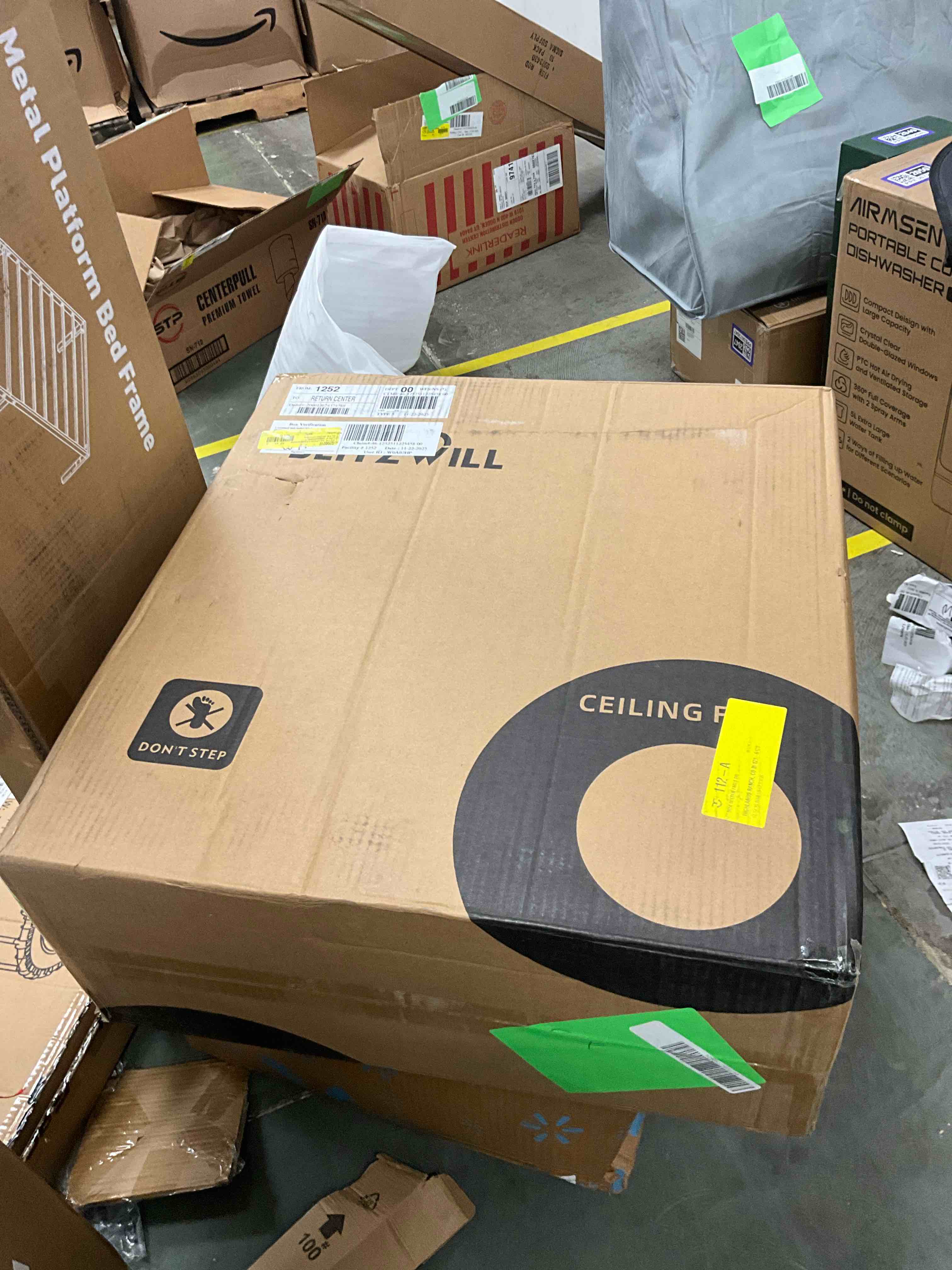 Condition photo showing Good Condition for BLITZWILL 20 in Round Ceiling Fans with Lights, Dimmable Color Temperature and 6 Speeds, Remote & APP Control, Flush Mount Bladeless Reversible Motor, White