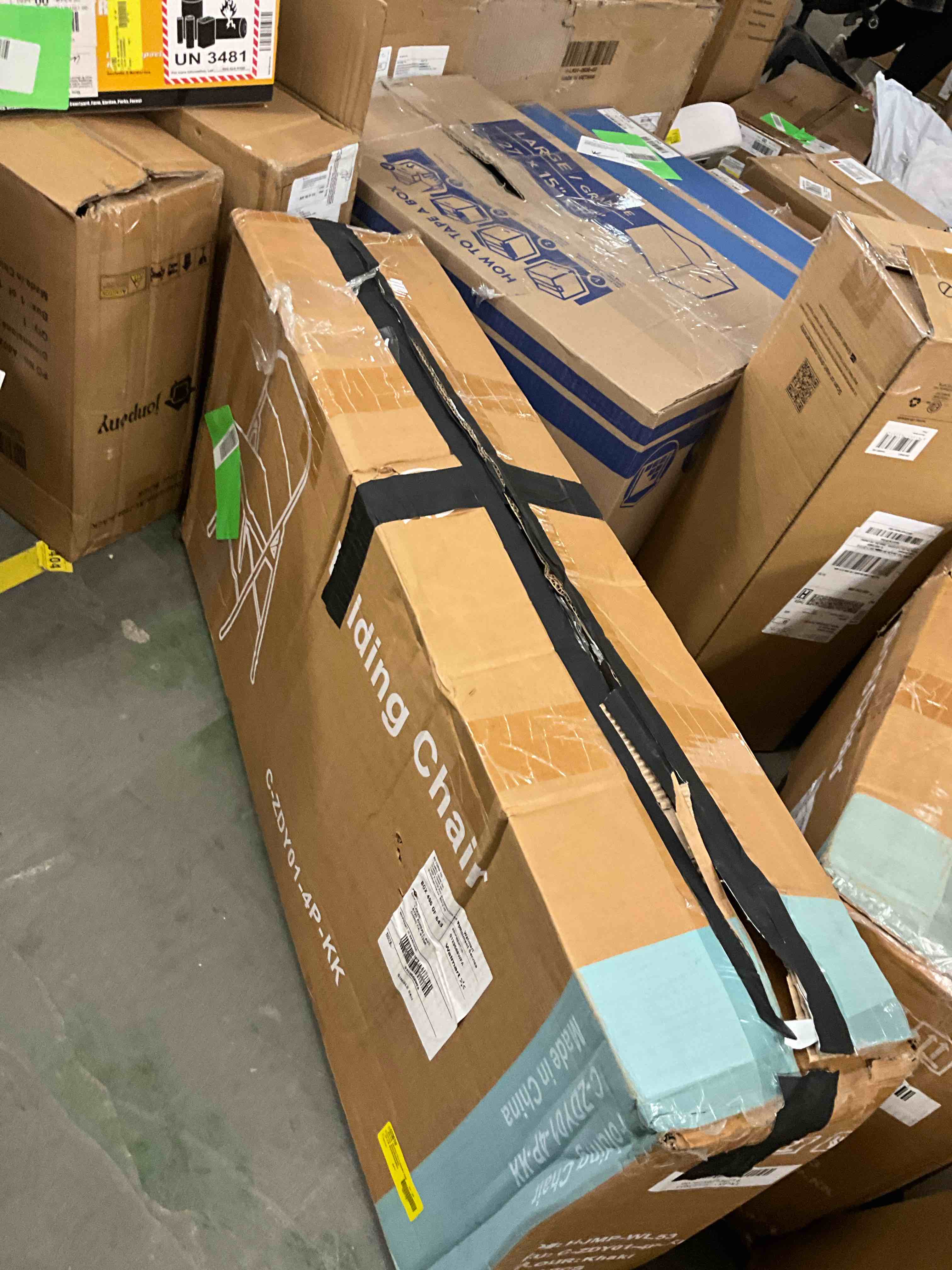 Condition photo showing Good Condition for CONCETTA 4 Pack Folding Chair, Indoor Outdoor Portable Stackable Commercial Leather Padded Seat for Home, Office, Party, Kahki