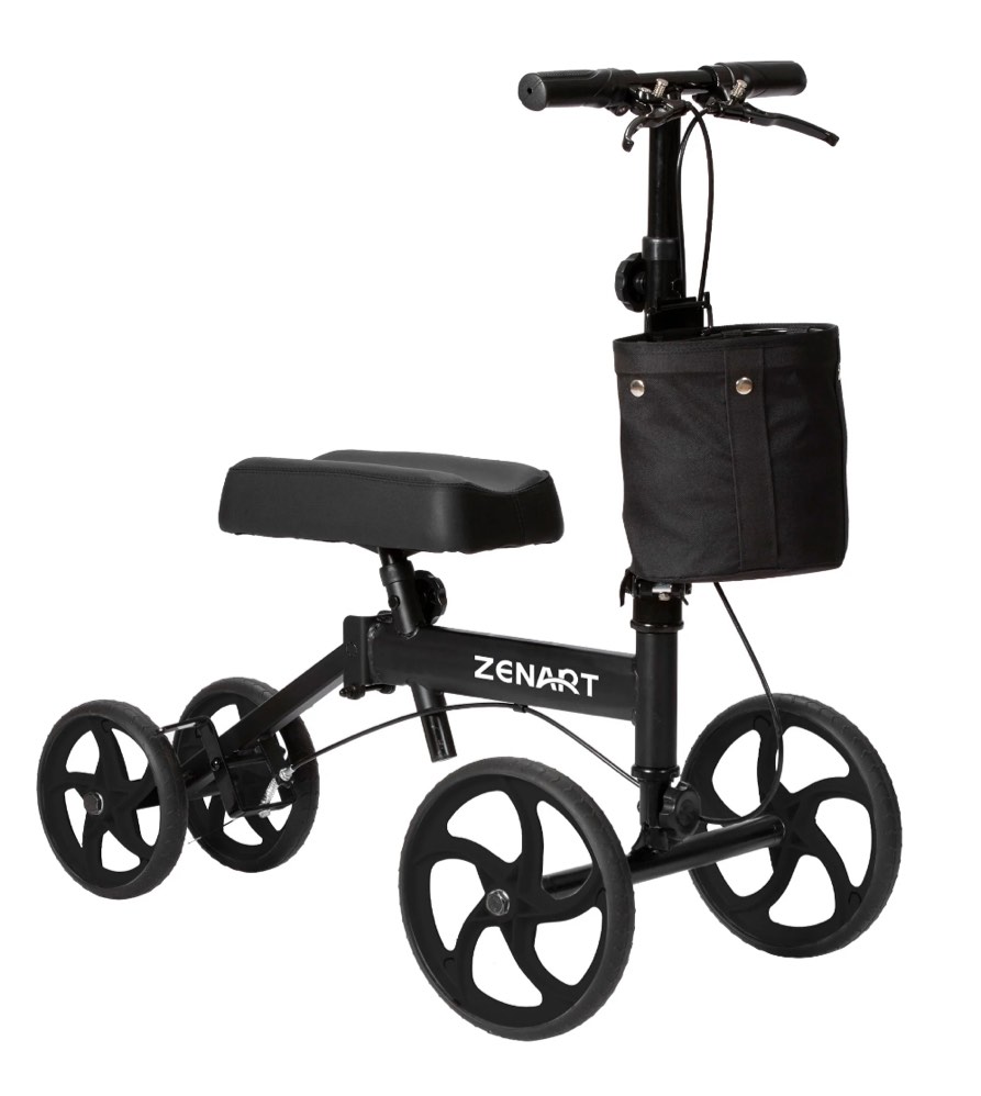 ZENART Economy Knee Scooter Foldable Walker for Foot Surgery Adult Crutch Alternative