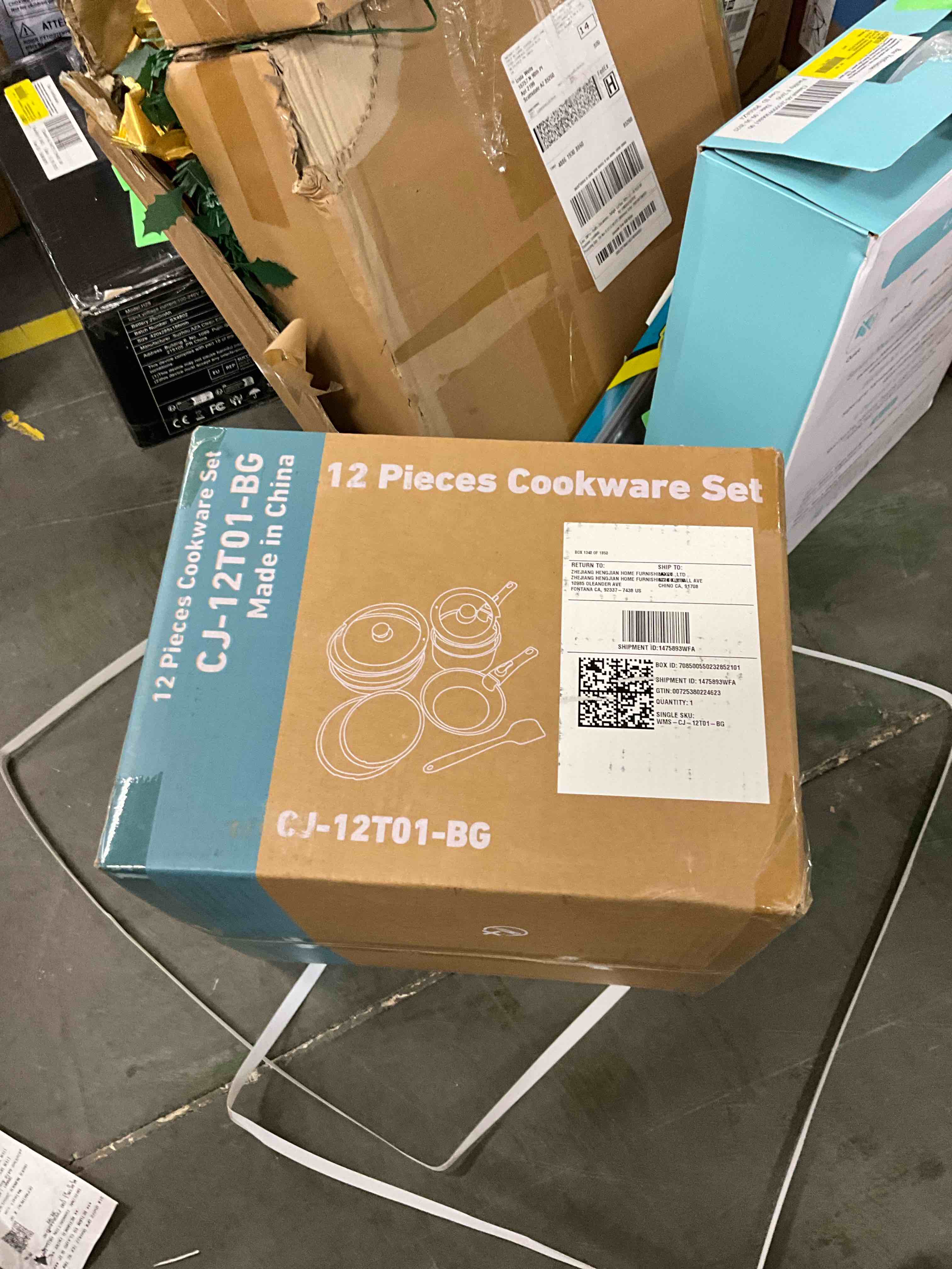 Condition photo showing Good Condition for edx 12pcs Non-Stick Cookware Set  Pots and Pans Set with Detachable Handle for Kitchen