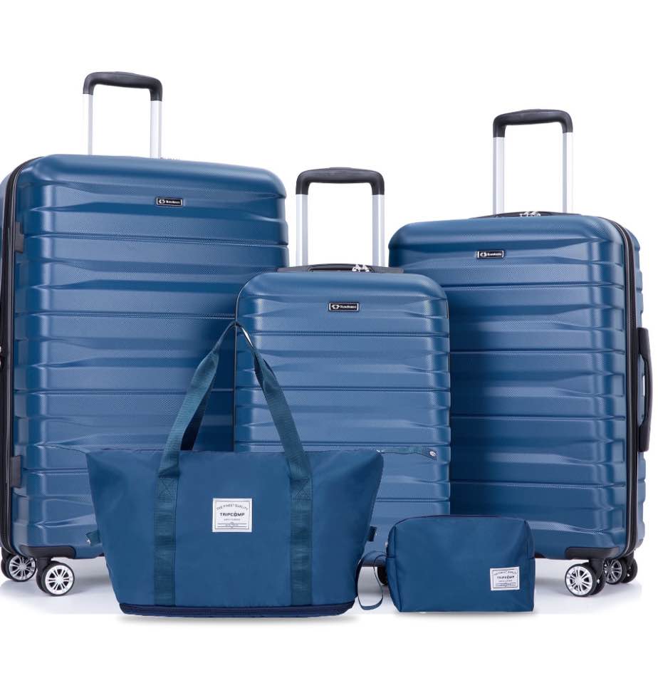 Tripcomp Luggage Sets 5 Piece Duffel Bag,Hardside Travel Luggage (20/24/28) with TSA Lock,Suitcase with Spinner Wheels.(Dark Blue)