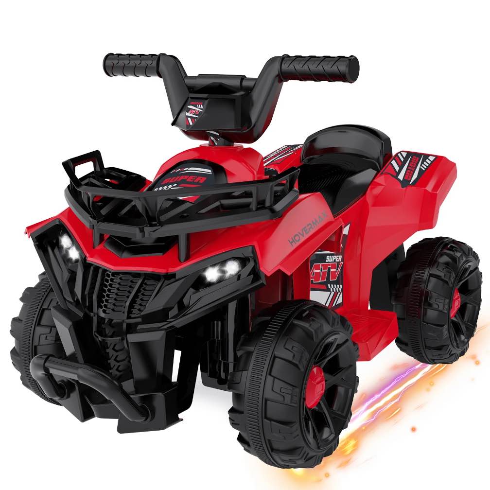 HOVERMAX 6V Kids Ride-On ATV, Electric Quad with Music, Battery-Powered 4 Wheeler for Toddlers & Children
