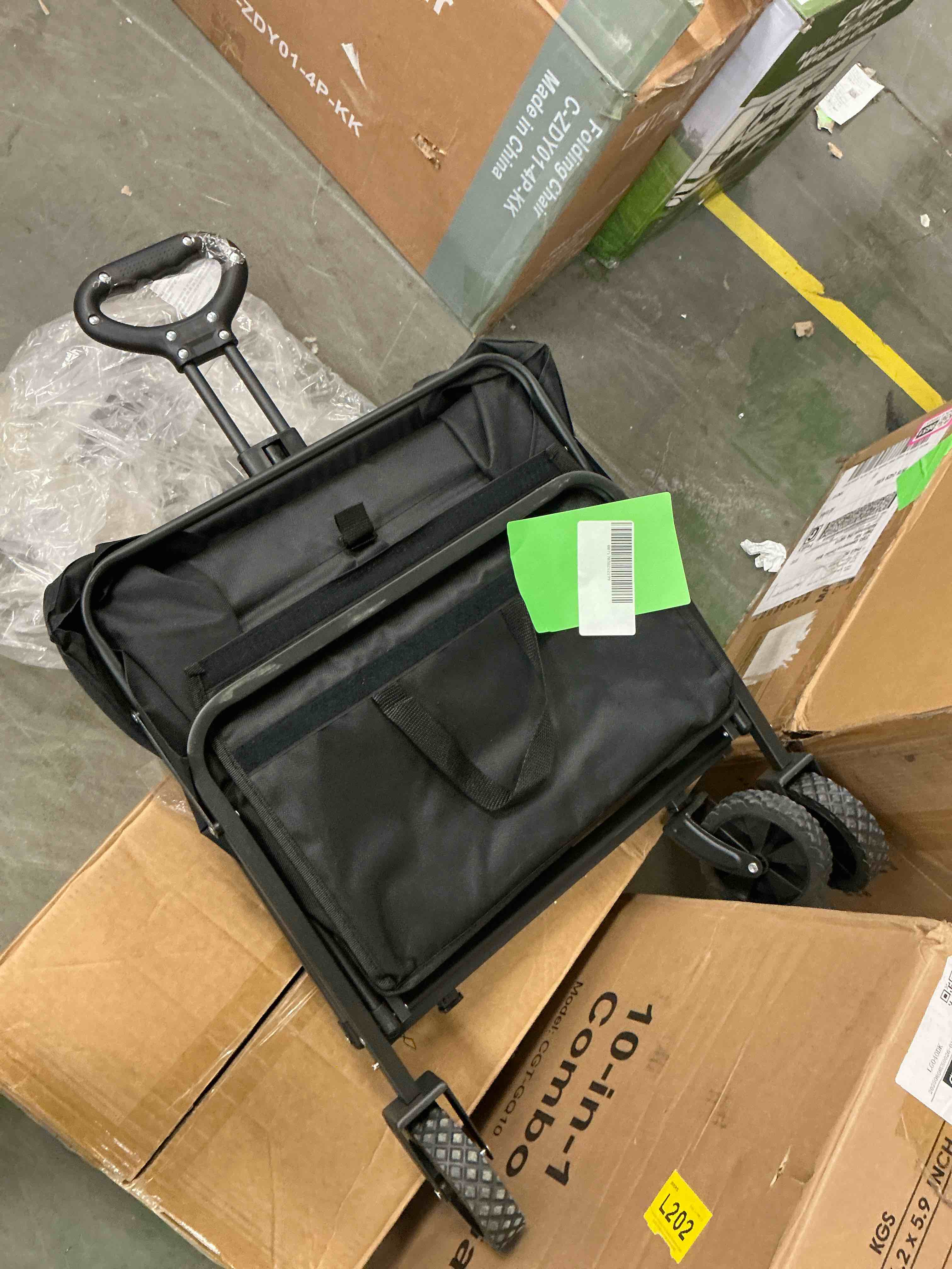 Condition photo showing Good Condition for GVDV Collapsible Wagon Cart, Portable Utility Wagon for Camping, Beach, Picnic, Shopping, Sports, and Grocery Transport, Black