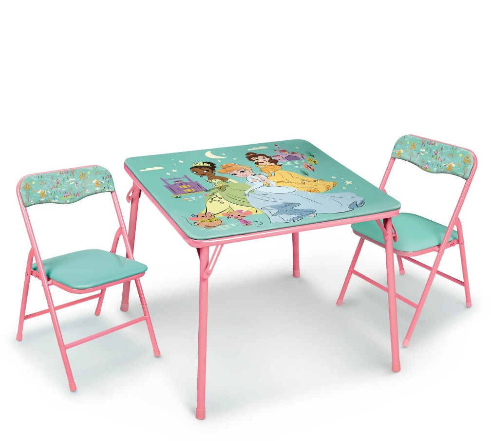 Disney Princess Child 3-Piece Table and Chairs Set, Pink