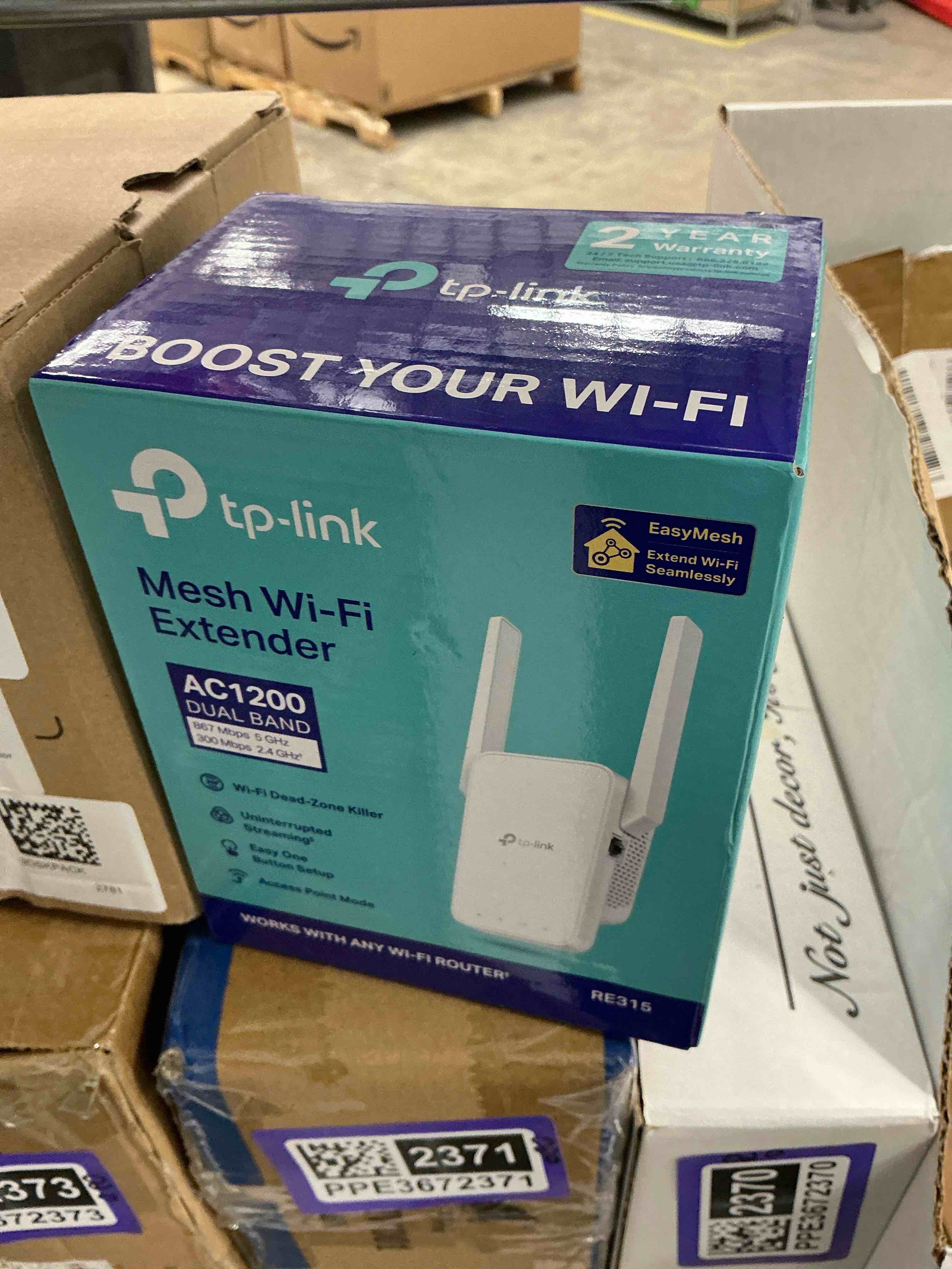 Condition photo showing Good Condition for TP-Link AC1200 WiFi Extender, 2025 Engadget Best Budget Pick, 1.2Gbps Signal Booster for Home, Dual Band 5GHz/2.4GHz, Covers Up to 1500 Sq.ft and 30 Devices,Support Onemesh, One Ethernet Port (RE315) Wi-Fi 5 AC1200