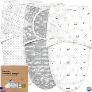 3-Pack Organic Baby Swaddle Sleep Sacks - Swaddles for Newborns, Infant 0-3 Months, Baby Girls, Boys blue