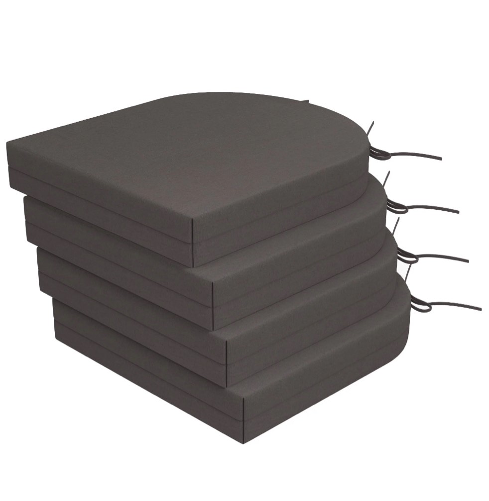 Condition photo showing Good Condition for Unikome 4-Piece Solid Waterproof Outdoor Patio Seat Cushion 17-Inch x 16-Inch Rounded Square, Dark Grey