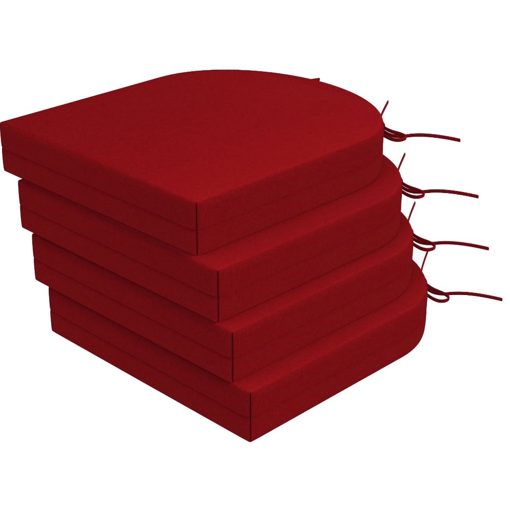 Condition photo showing Good Condition for Unikome Outdoor Cushions 4-Piece Solid Waterproof Outdoor Patio Seat Cushion 17-Inch x 16-Inch Rounded Square  Wine Red