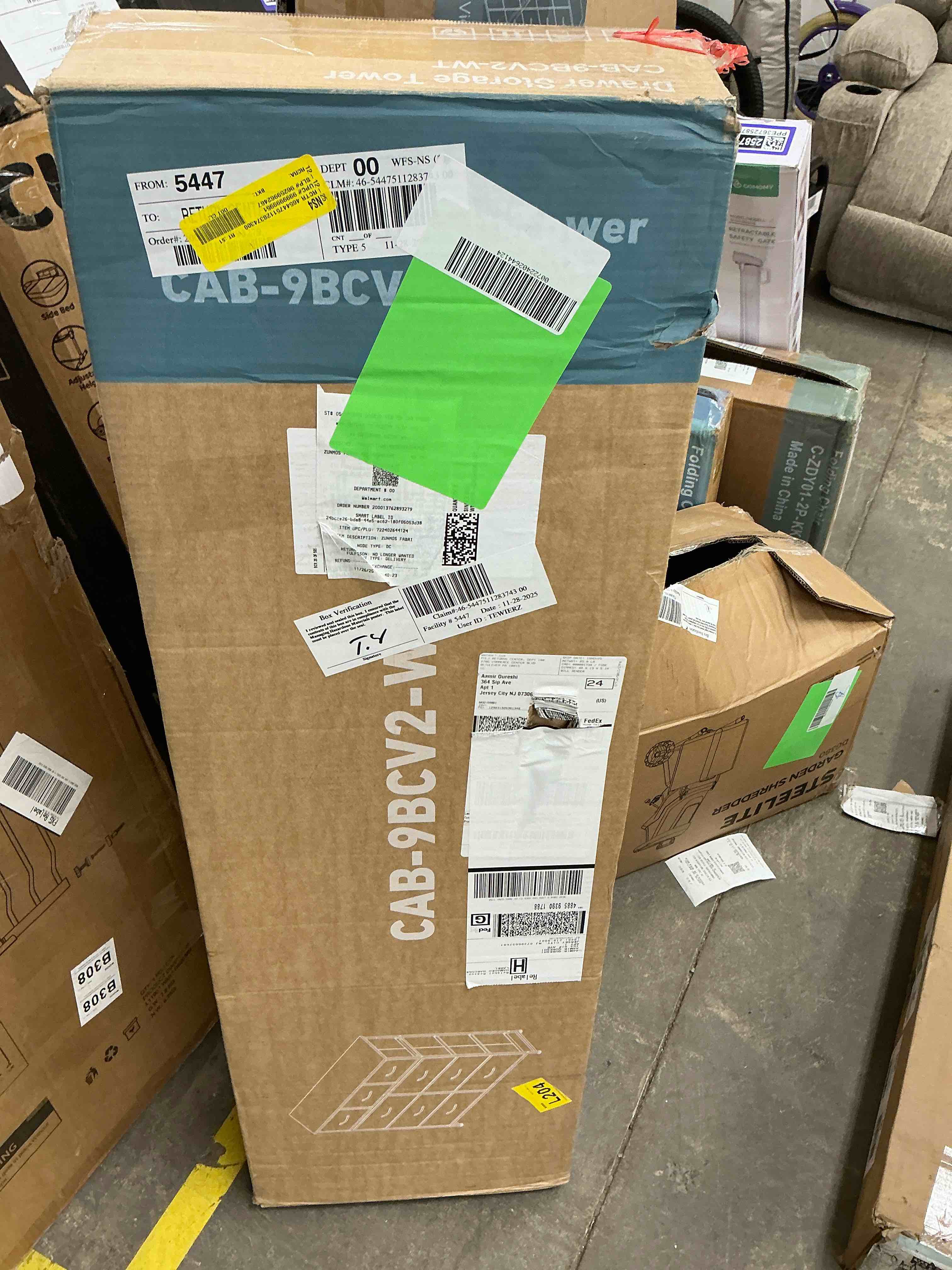 Condition photo showing New/Like New for CONCETTA 10-Drawer Fabric Storage Cabinet for Adults, Organizer Furniture for Living Room, Office, Kitchen, Hallway, White