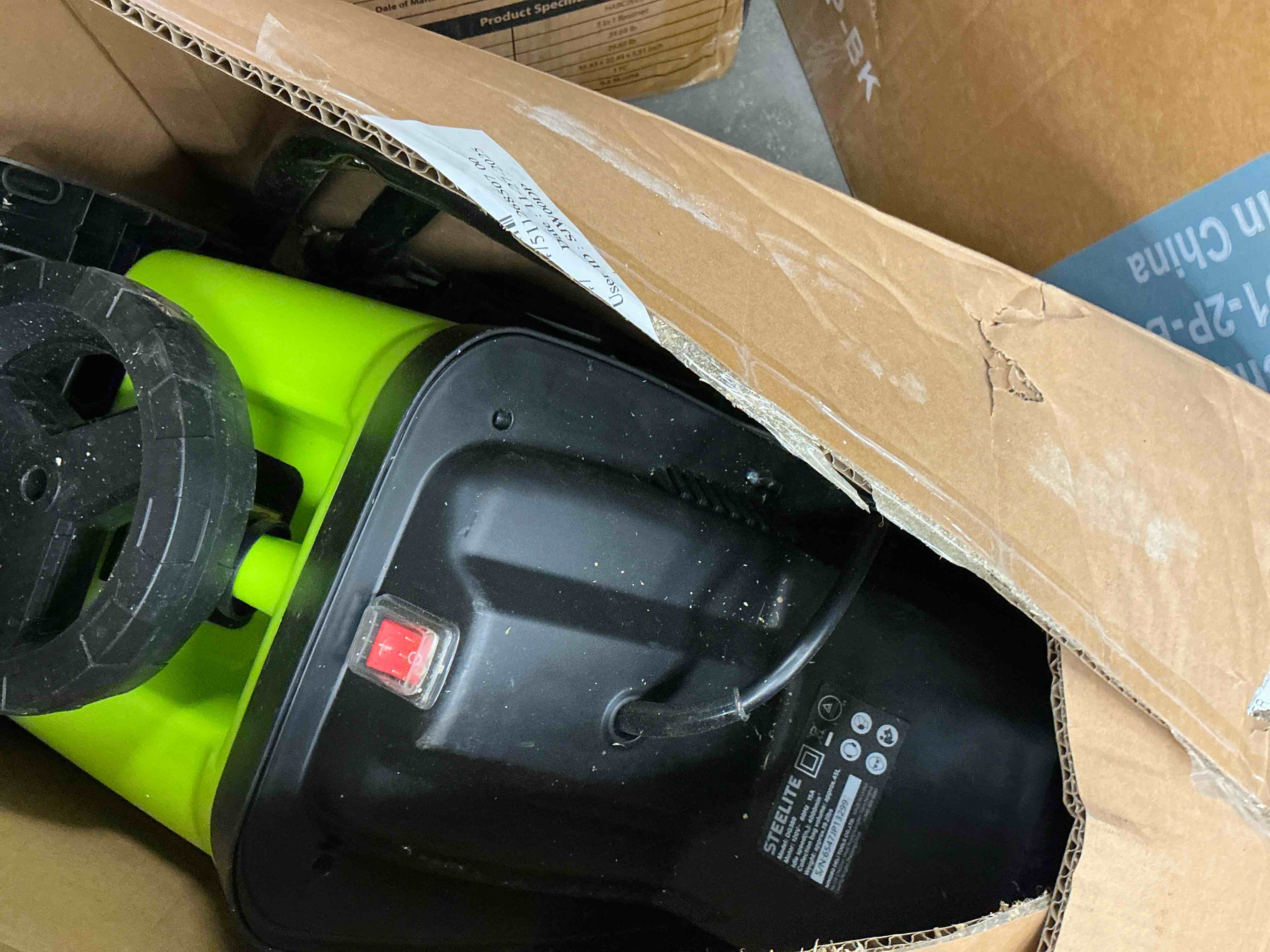 Condition photo showing Good Condition for Steelite Electric Wood Chipper Shredder,15-Amp Corded Leaf Mulcher with 45L Collection Bag, 1.75 Inch Cutting Diameter,Wood Chippers, Shredders, & Mulchers