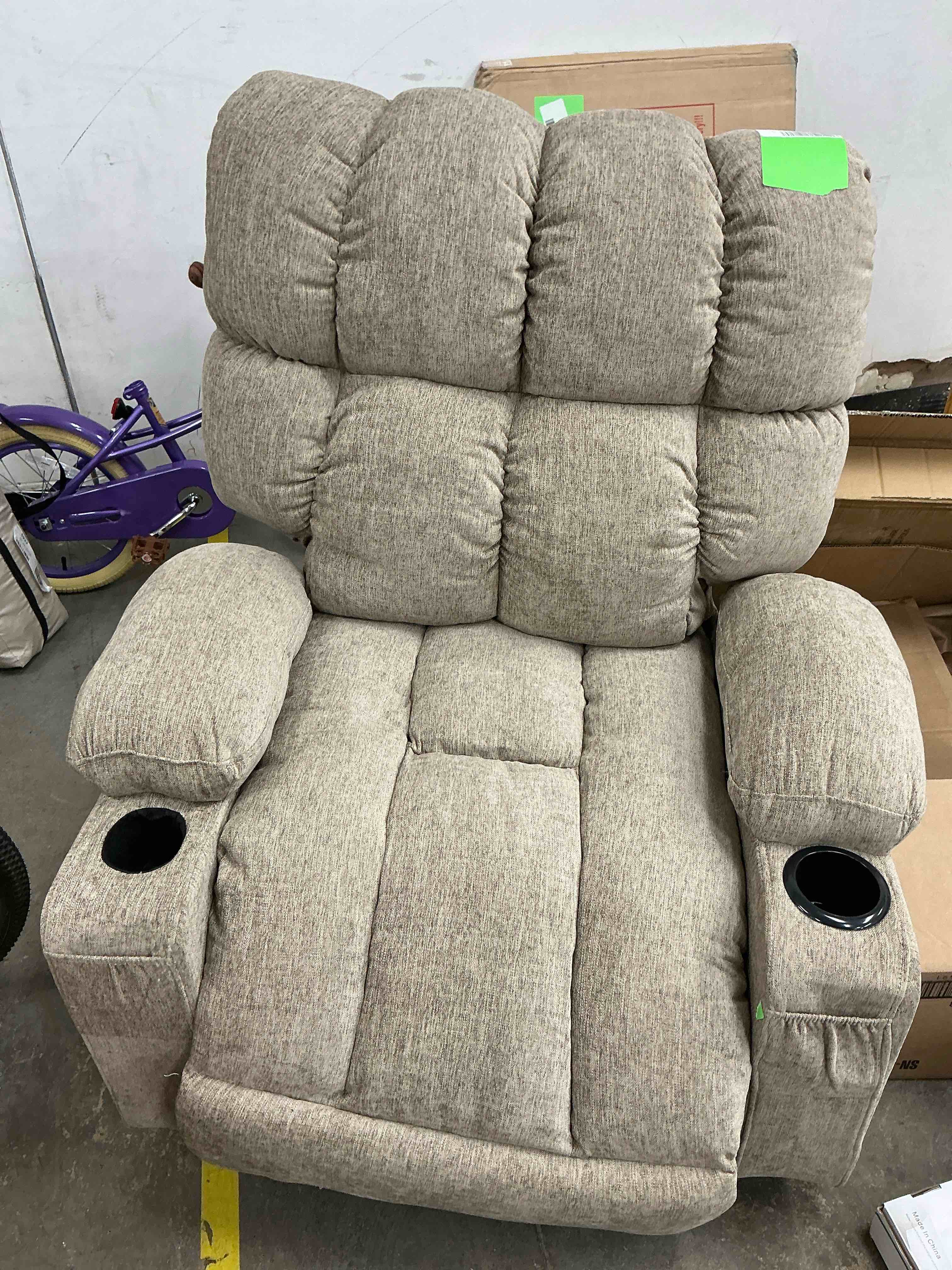 Condition photo showing Good Condition for JONPONY Massage Rocker Recliner Chair with Vibration Massage and Heat Ergonomic Lounge Chair for Living Room with Rocking Function and Side Pocket, 2 Cup Holders, USB Charge Port,Brown