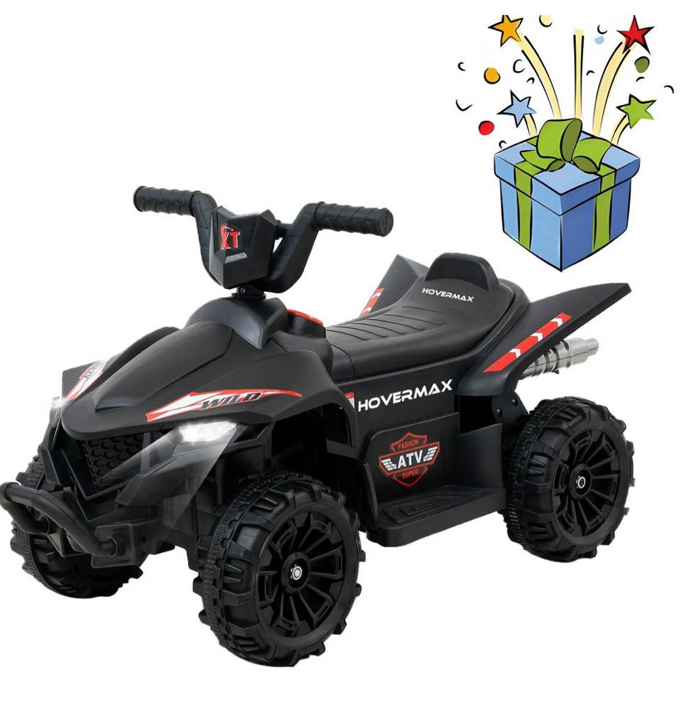 HOVERMAX 12V Kids Ride on ATV, 4 Wheeler Quad Toy Vehicle for Kids Aged 3+