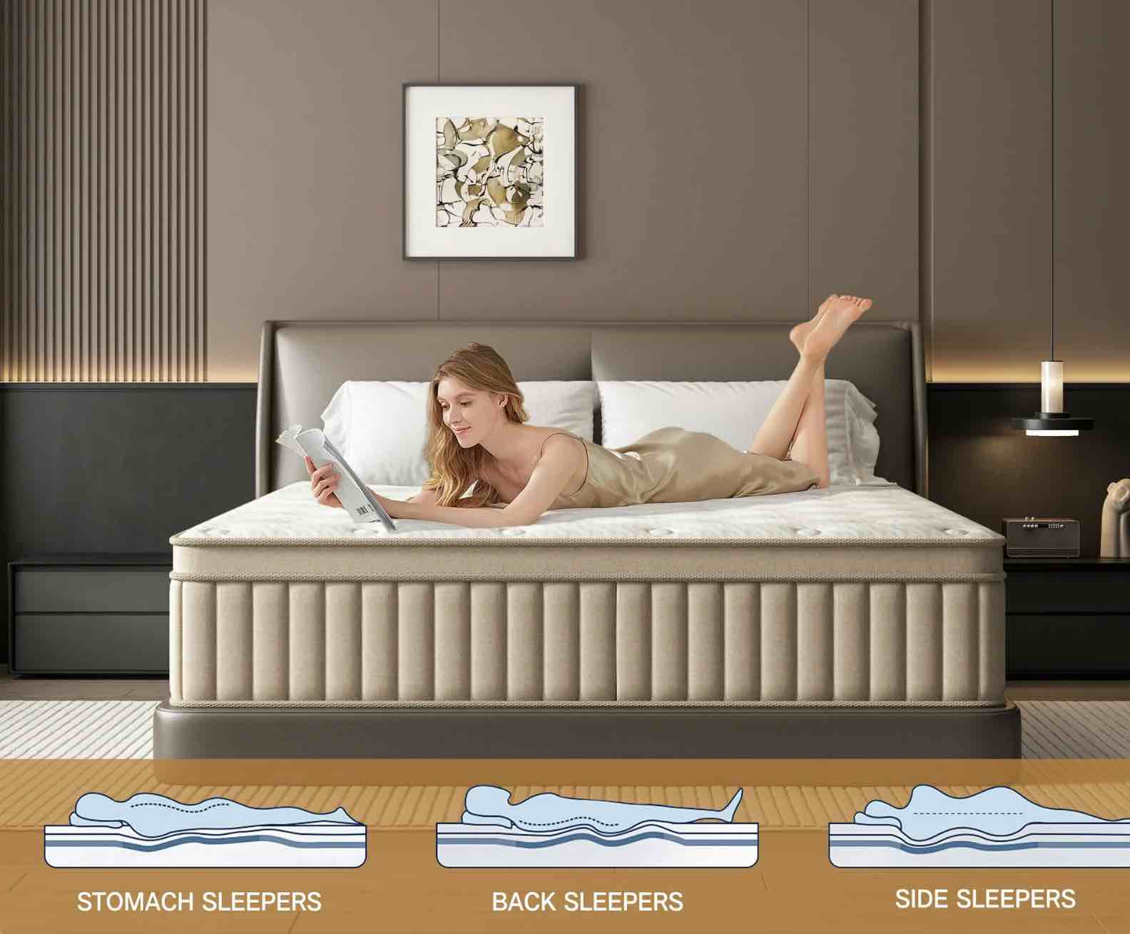 GUUKIN Full Mattress, 12 Inch Hybrid Gel Memory Foam Mattress with Individually Wrapped Pocket Coils, Medium Firm Support, Pressure Relief, Mattress in a Box