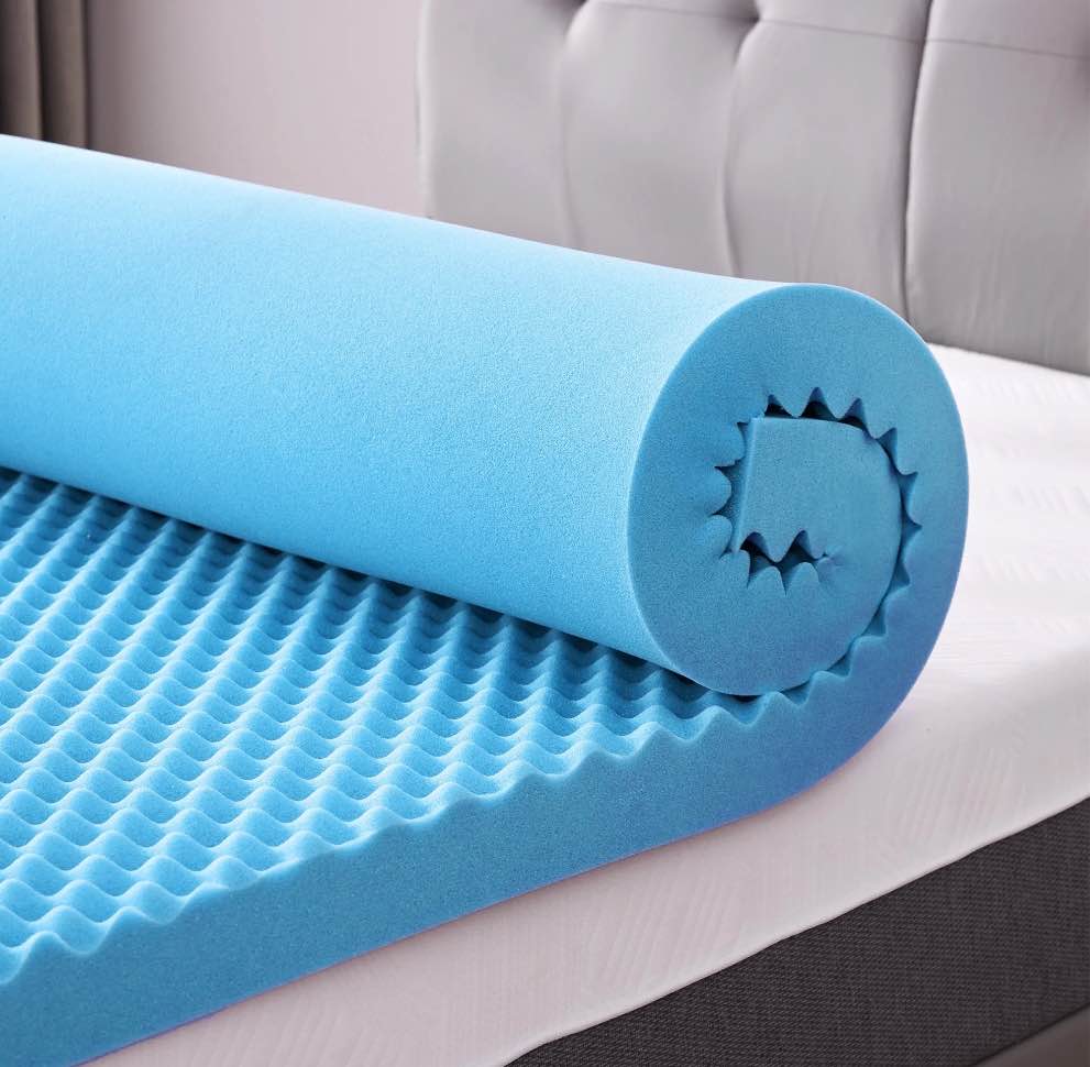 BDEUS 2 inch Gel Cooling Memory Foam Mattress Topper, Memory Foam Egg Crate Mattress Topper, CertiPUR-US Certified, Queen Size