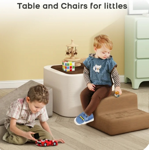 6-Piece Soft Foam Climbing Blocks Set for Kids, Educational Play Set & Playground Climber for Toddlers, Safe Crawling & Climbing Toys for Indoor Play