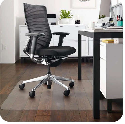 kibhous office mat for hardwood floor, 36" x 48" rectangle clear chair mat ,matte, pvc