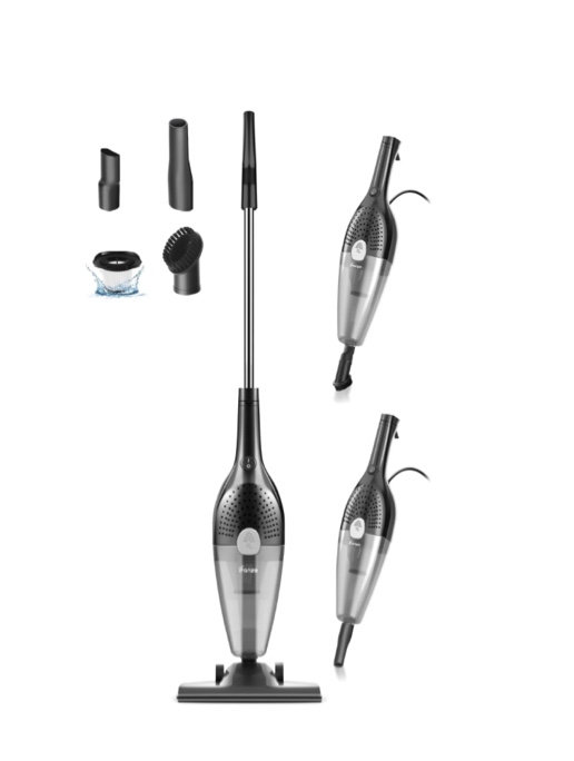 qunler 25kpa corded stick vacuum cleaner with powerful suction, 3-in-1 lightweight handheld vacuum cleaner for home carpet pet hair, black grey, br602