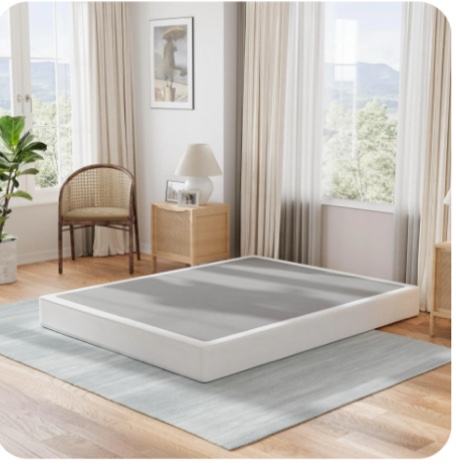 uliesc 7 inch full size box spring, full box spring only, metal box spring full with fabric cover, sturdy mattress foundation, noise free, non-slip, easy assembly