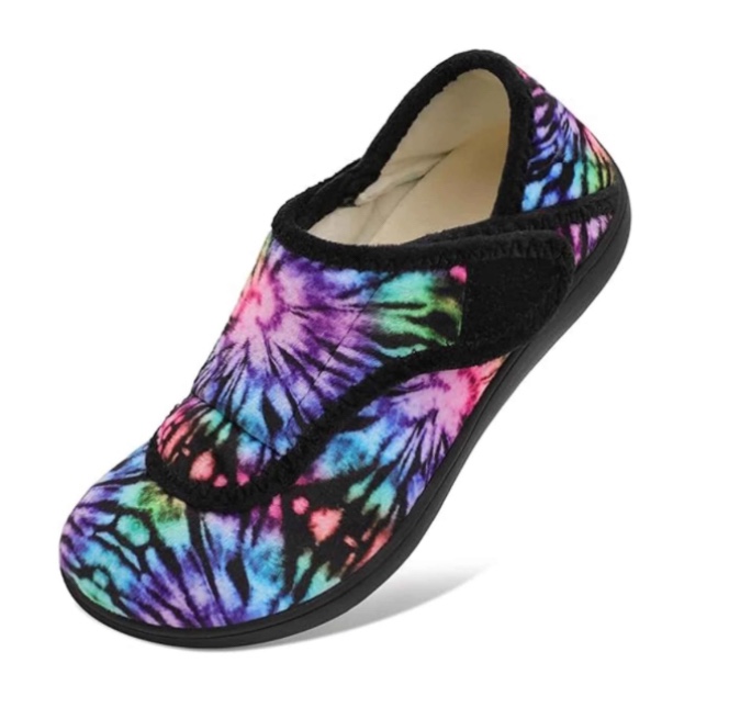 Leisfit Woman Slippers Diabetic Orthopedic House Shoes, Wide Width Adjustable