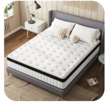 Tvdfgts 12 inch Queen Mattress, Cooling Gel Memory Foam Mattress in a Box, Individual Pocket Spring Hybrid Mattress with Pressure Relief & Motion Isolation, Soft and Comfort, Medium-Firm, CertiPUR-US