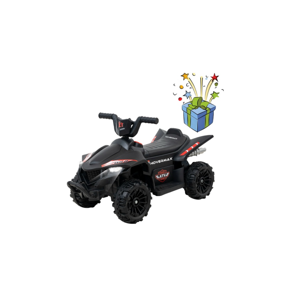 hovermax 12v kids ride on atv, 4 wheeler quad toy vehicle for kids aged 3+
