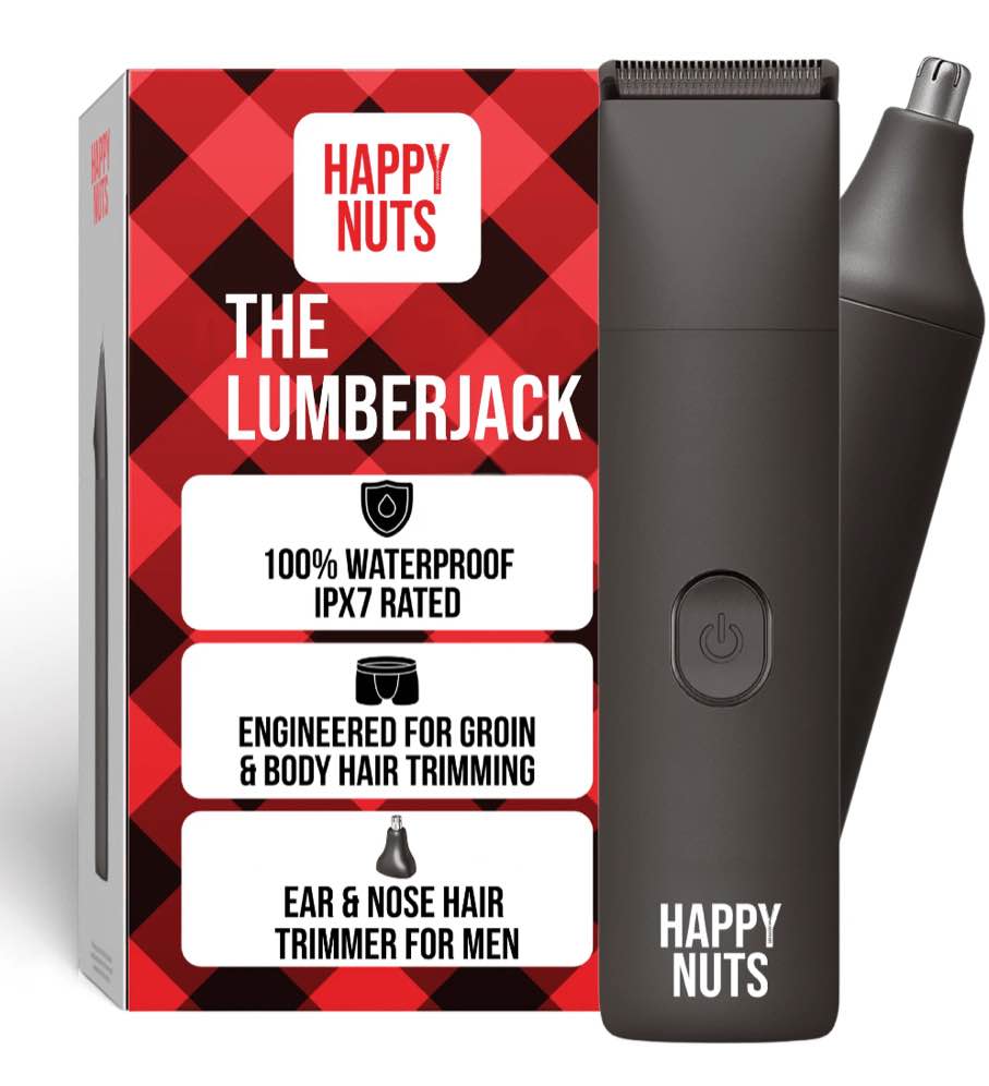 HAPPY NUTS The Lumberjack Groin & Body Hair Trimmer  Waterproof Rechargeable Electric Shaver for Men (Graphite)