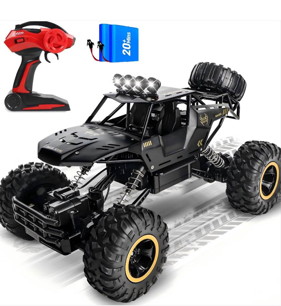 Wisairt 1:12 Large RC Cars,4WD Large Remote Control Monster Truck 2.4 GHz Alloy RC Cars for Kids Adults Age 6 + Birthday Gifts (Black)